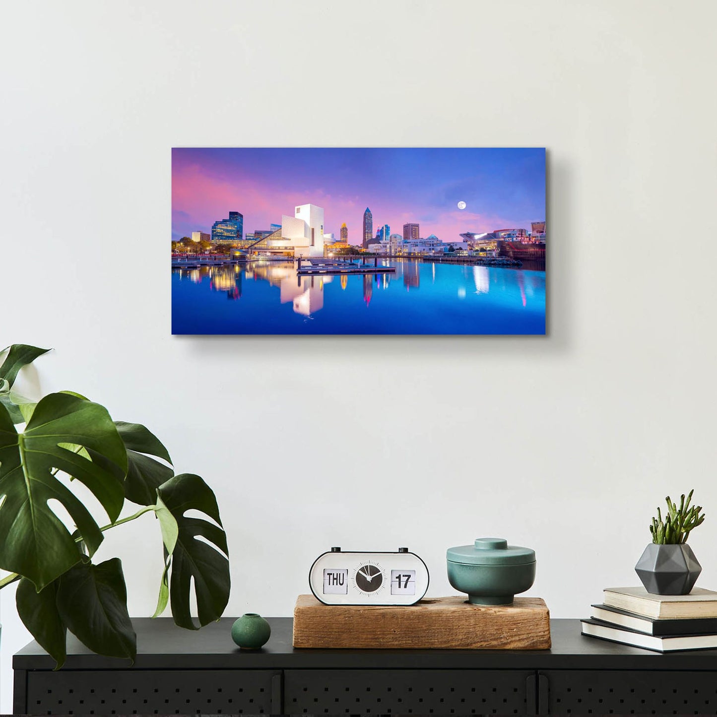 Epic Art 'Cleveland Skyline' by Epic Portfolio, Acrylic Glass Wall Art,24x12