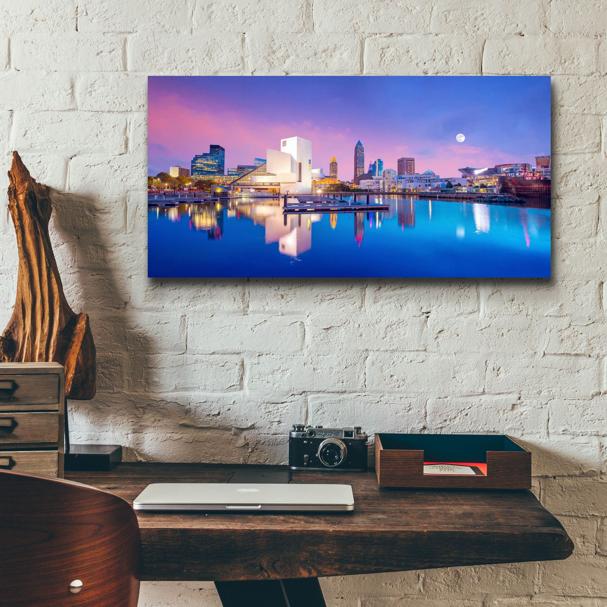 Epic Art 'Cleveland Skyline' by Epic Portfolio, Acrylic Glass Wall Art,24x12