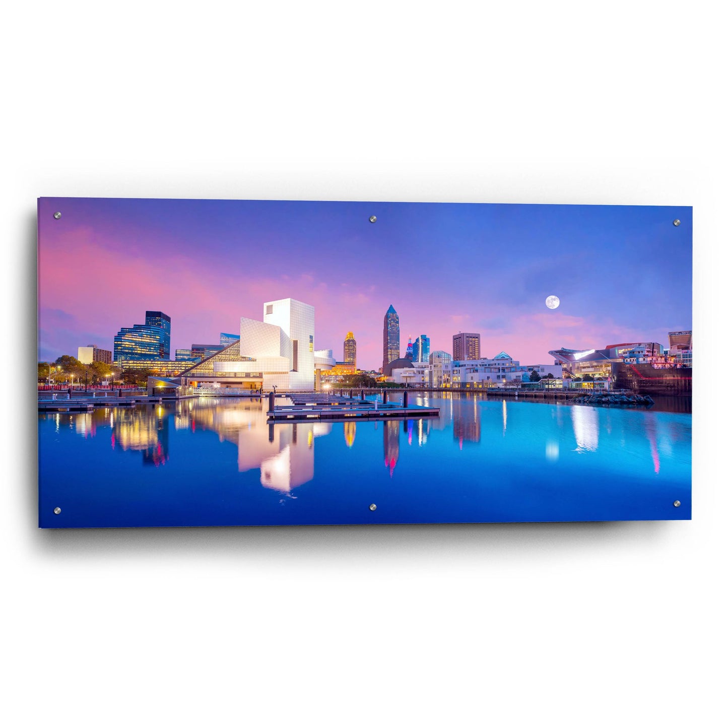 Epic Art 'Cleveland Skyline' by Epic Portfolio, Acrylic Glass Wall Art,48x24