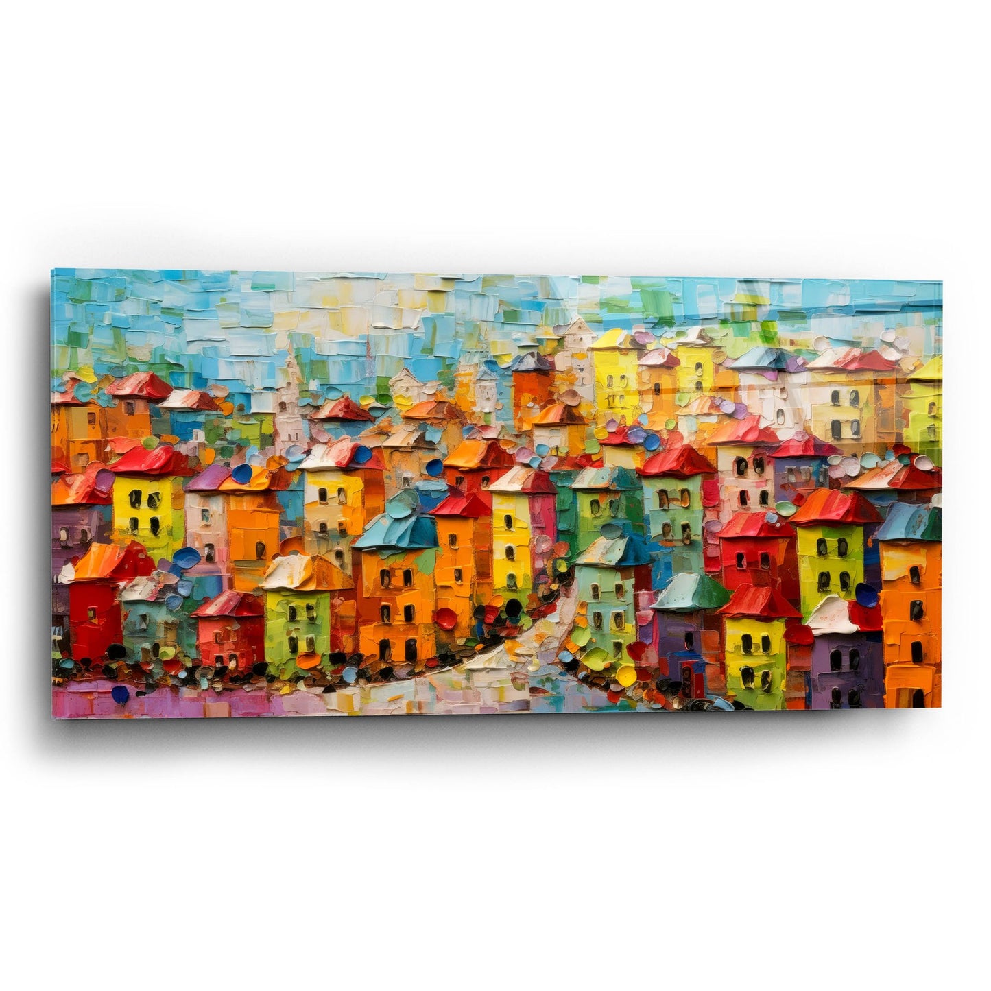 Epic Art 'Colorful City' by Epic Portfolio, Acrylic Glass Wall Art,24x12