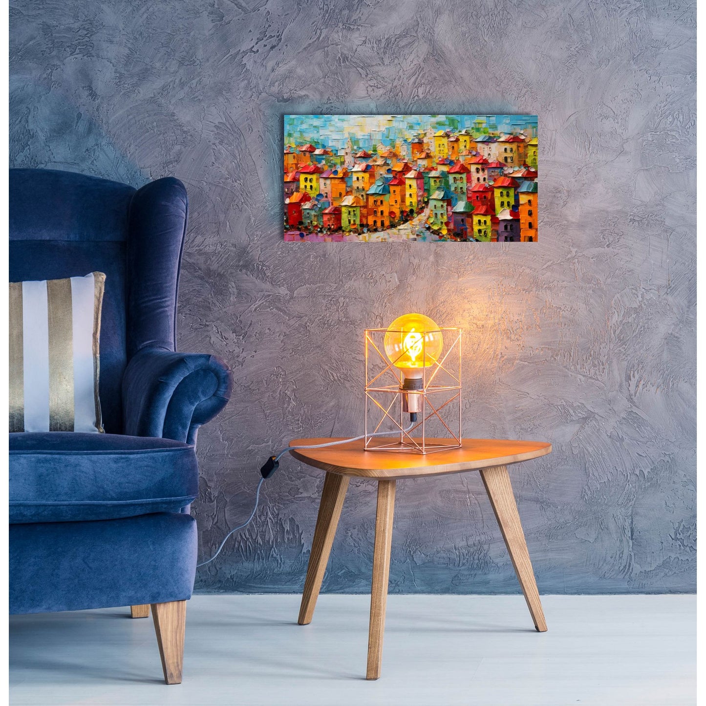 Epic Art 'Colorful City' by Epic Portfolio, Acrylic Glass Wall Art,24x12