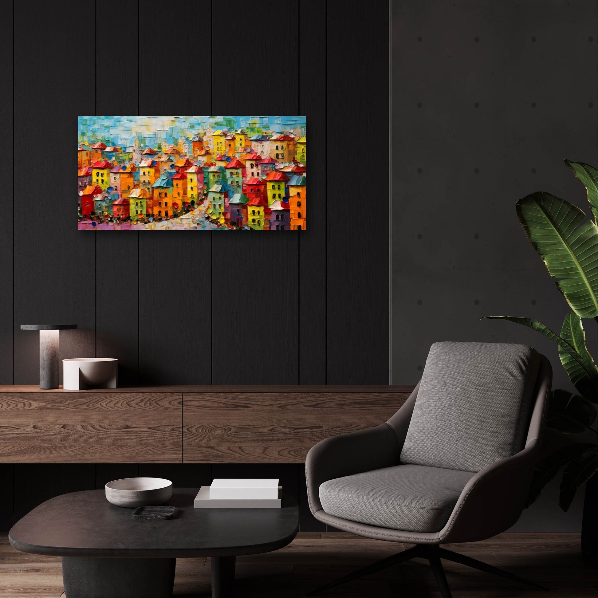 Epic Art 'Colorful City' by Epic Portfolio, Acrylic Glass Wall Art,24x12