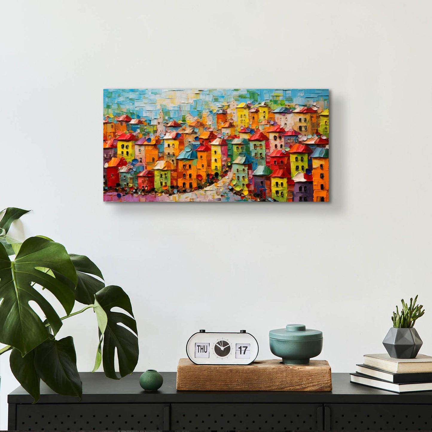 Epic Art 'Colorful City' by Epic Portfolio, Acrylic Glass Wall Art,24x12