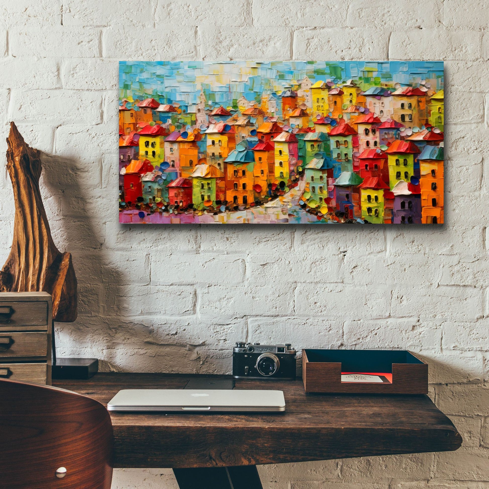 Epic Art 'Colorful City' by Epic Portfolio, Acrylic Glass Wall Art,24x12