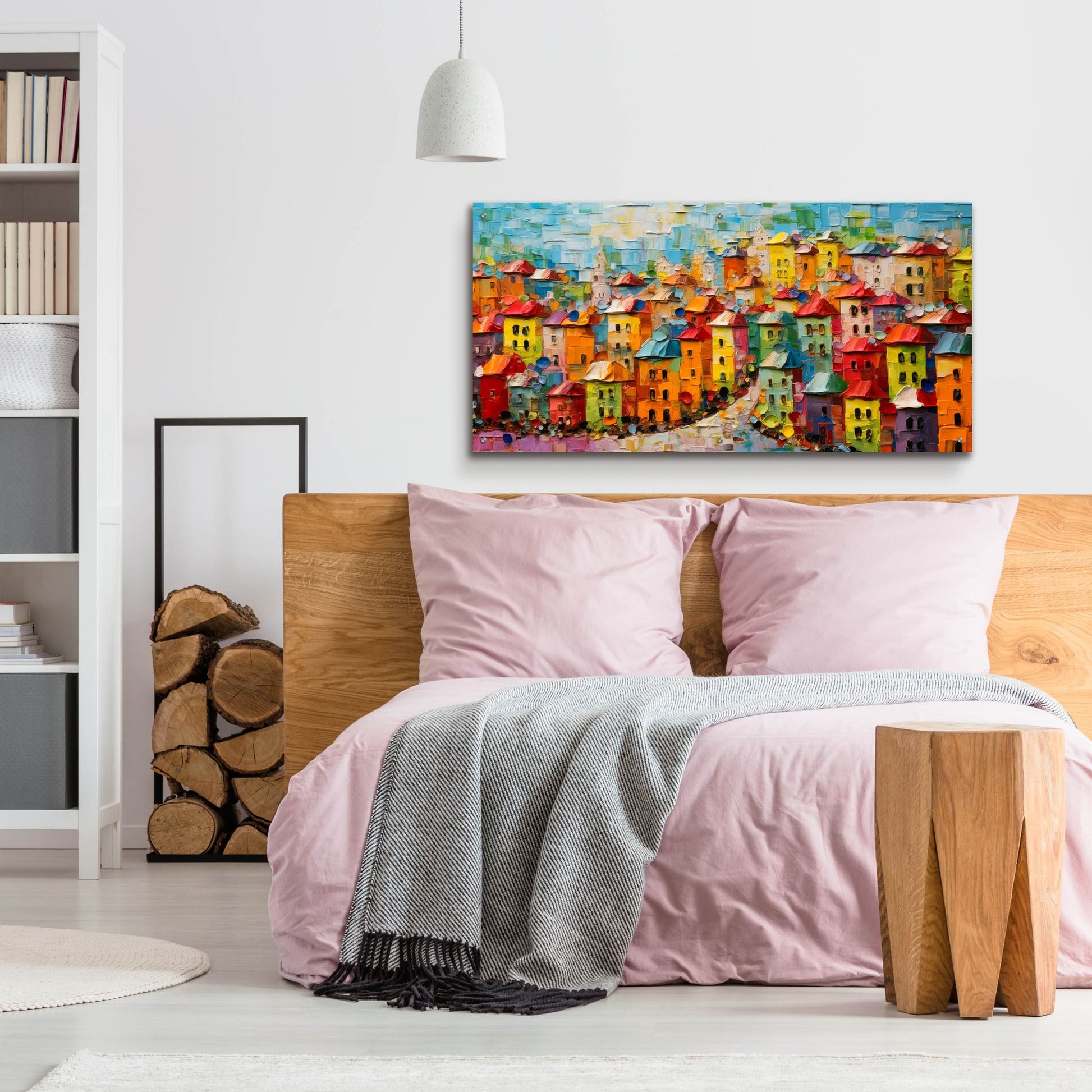 Epic Art 'Colorful City' by Epic Portfolio, Acrylic Glass Wall Art,48x24