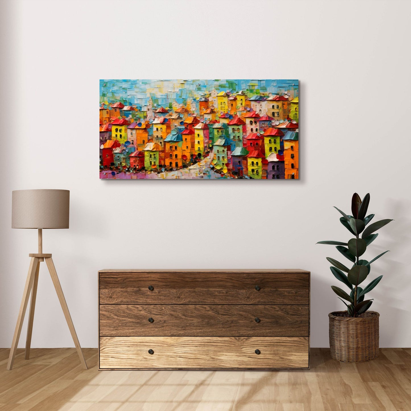 Epic Art 'Colorful City' by Epic Portfolio, Acrylic Glass Wall Art,48x24