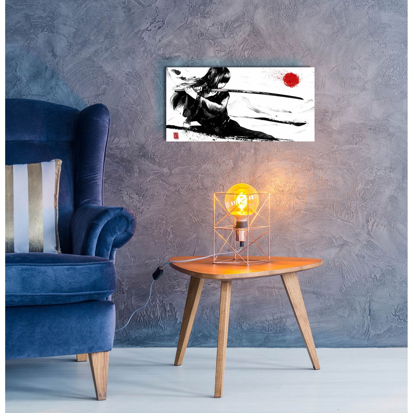 Epic Art 'Girl with Katana' by Epic Portfolio, Acrylic Glass Wall Art,24x12