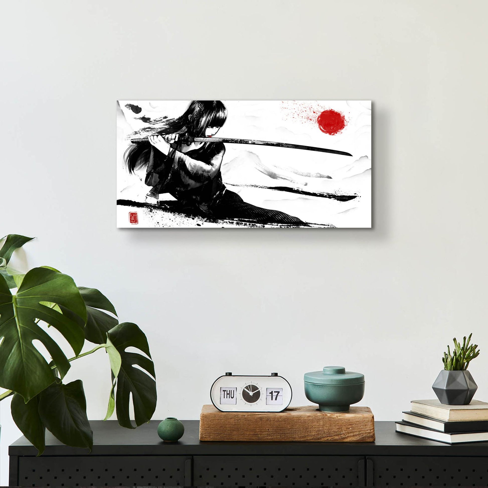 Epic Art 'Girl with Katana' by Epic Portfolio, Acrylic Glass Wall Art,24x12