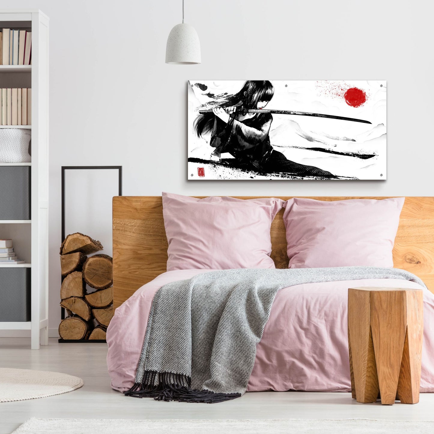 Epic Art 'Girl with Katana' by Epic Portfolio, Acrylic Glass Wall Art,48x24