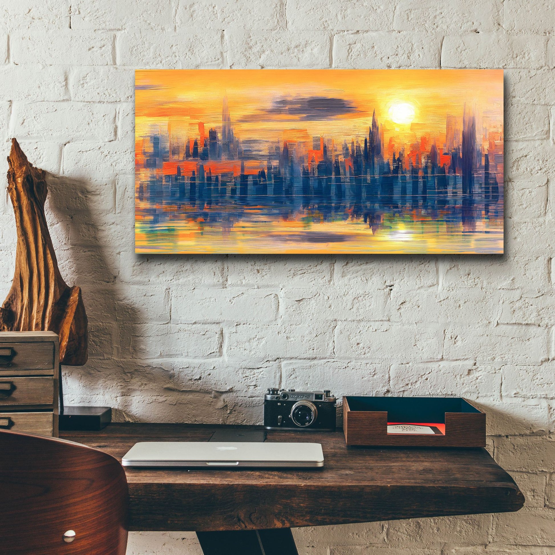 Epic Art 'Hazy Reflections' by Epic Portfolio, Acrylic Glass Wall Art,24x12