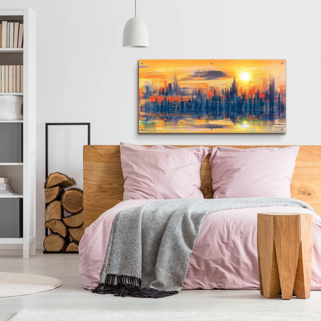 Epic Art 'Hazy Reflections' by Epic Portfolio, Acrylic Glass Wall Art,48x24