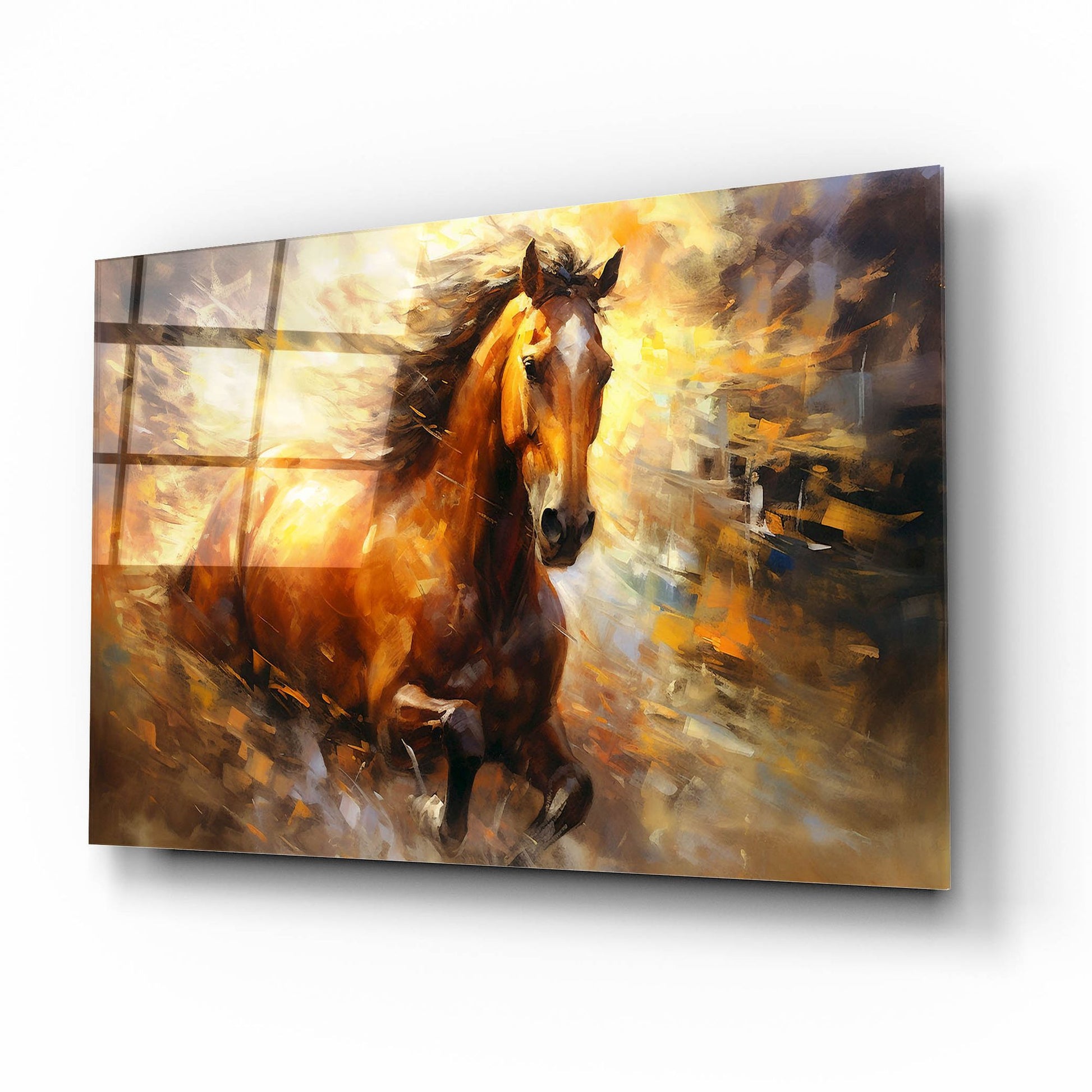 Epic Art 'Horse Race' by Epic Portfolio, Acrylic Glass Wall Art,16x12