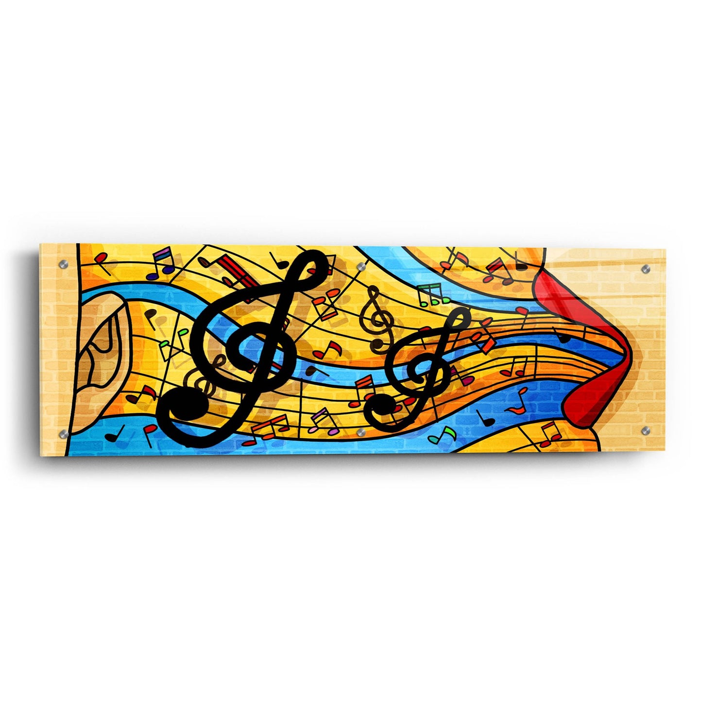 Epic Art 'Jazzy Ways' by Epic Portfolio, Acrylic Glass Wall Art,36x12