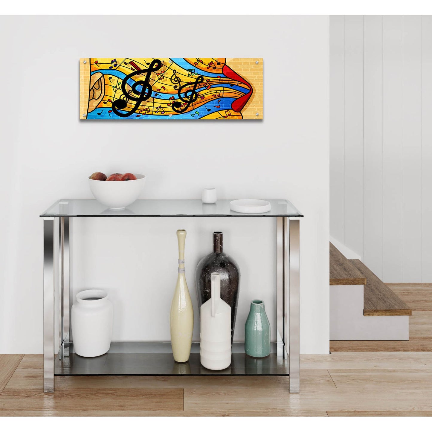 Epic Art 'Jazzy Ways' by Epic Portfolio, Acrylic Glass Wall Art,36x12