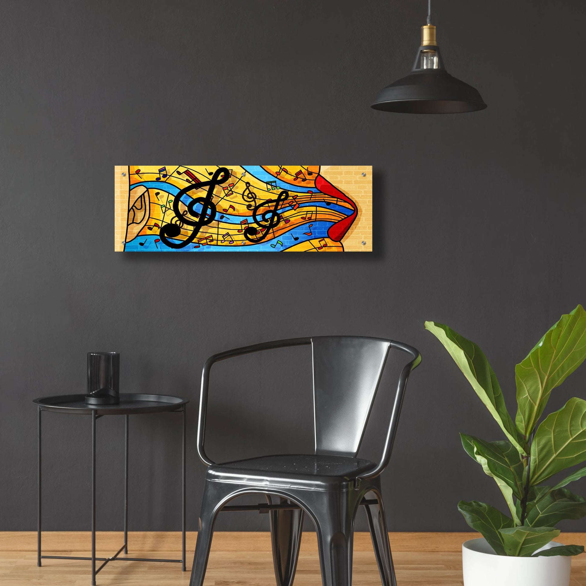 Epic Art 'Jazzy Ways' by Epic Portfolio, Acrylic Glass Wall Art,36x12