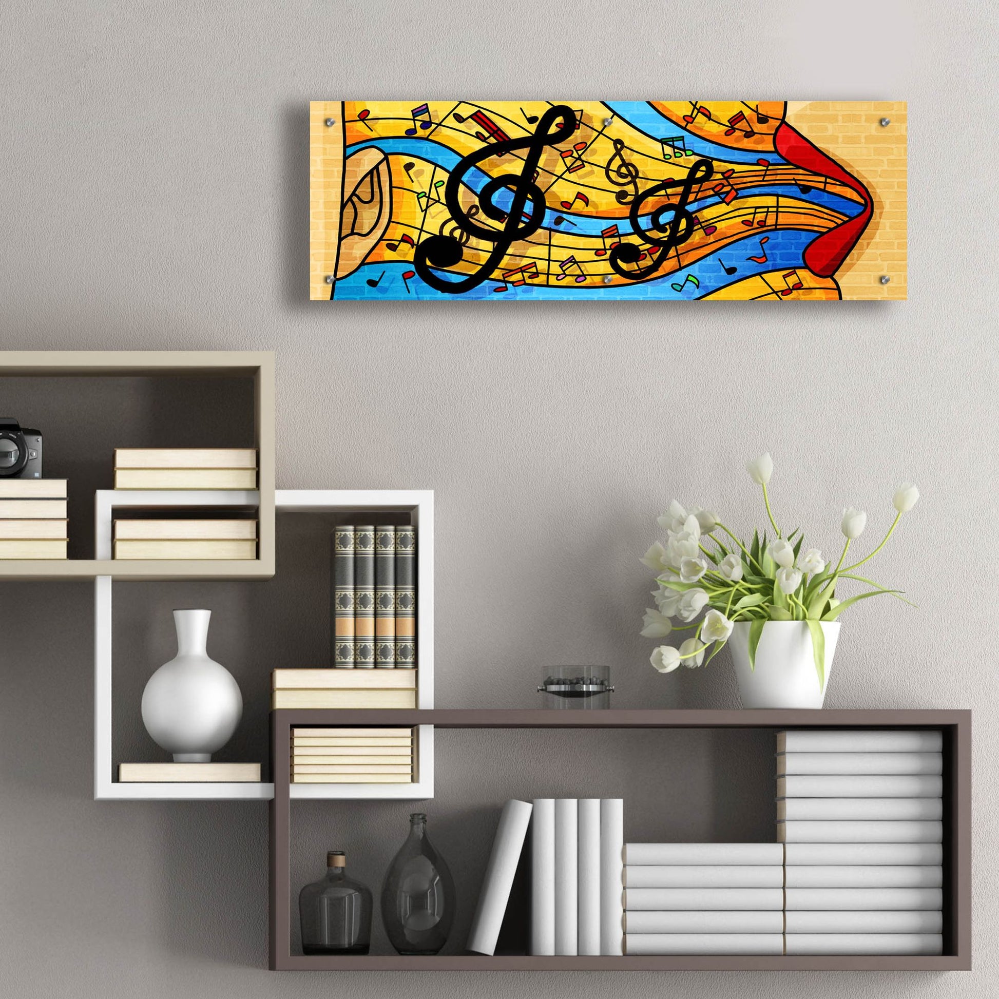 Epic Art 'Jazzy Ways' by Epic Portfolio, Acrylic Glass Wall Art,36x12