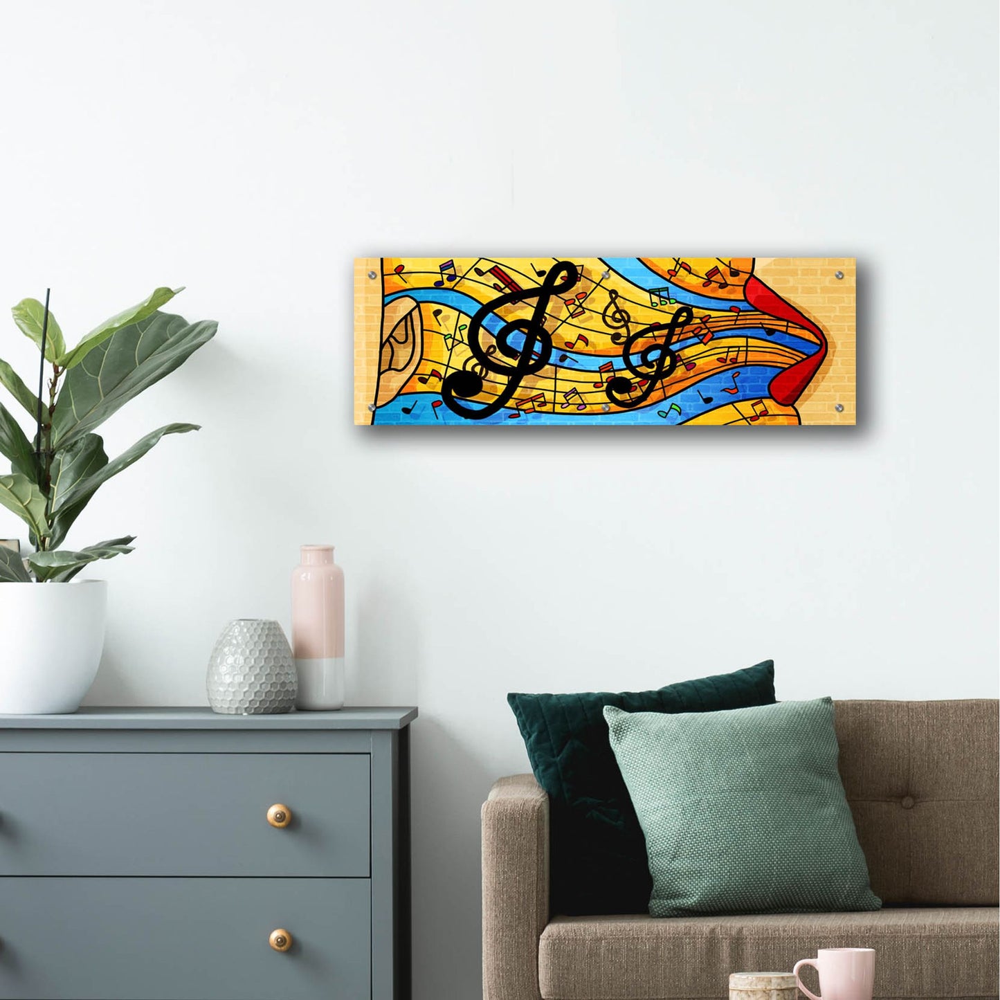 Epic Art 'Jazzy Ways' by Epic Portfolio, Acrylic Glass Wall Art,36x12