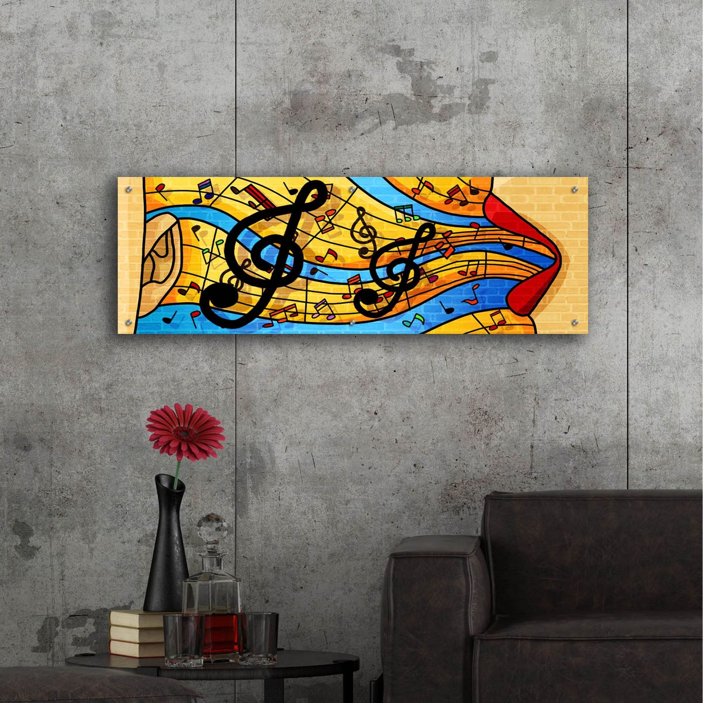 Epic Art 'Jazzy Ways' by Epic Portfolio, Acrylic Glass Wall Art,48x16