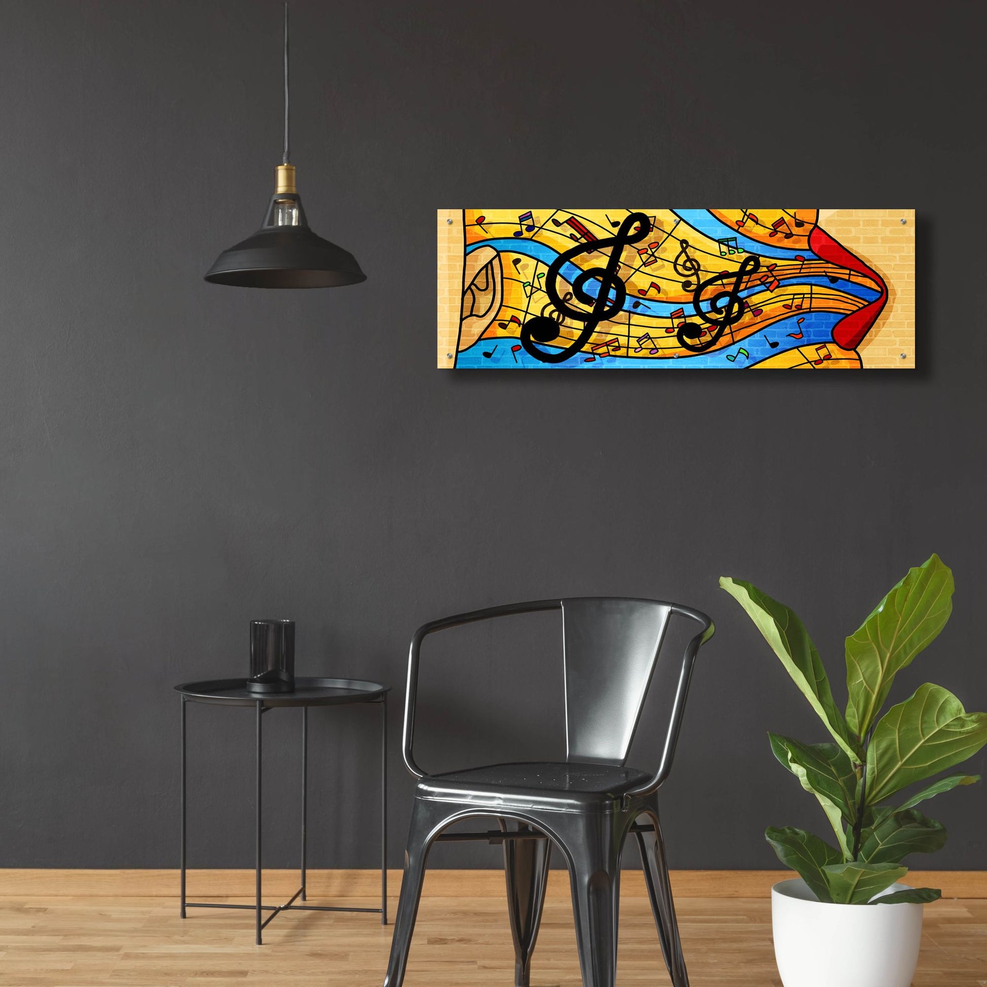 Epic Art 'Jazzy Ways' by Epic Portfolio, Acrylic Glass Wall Art,48x16