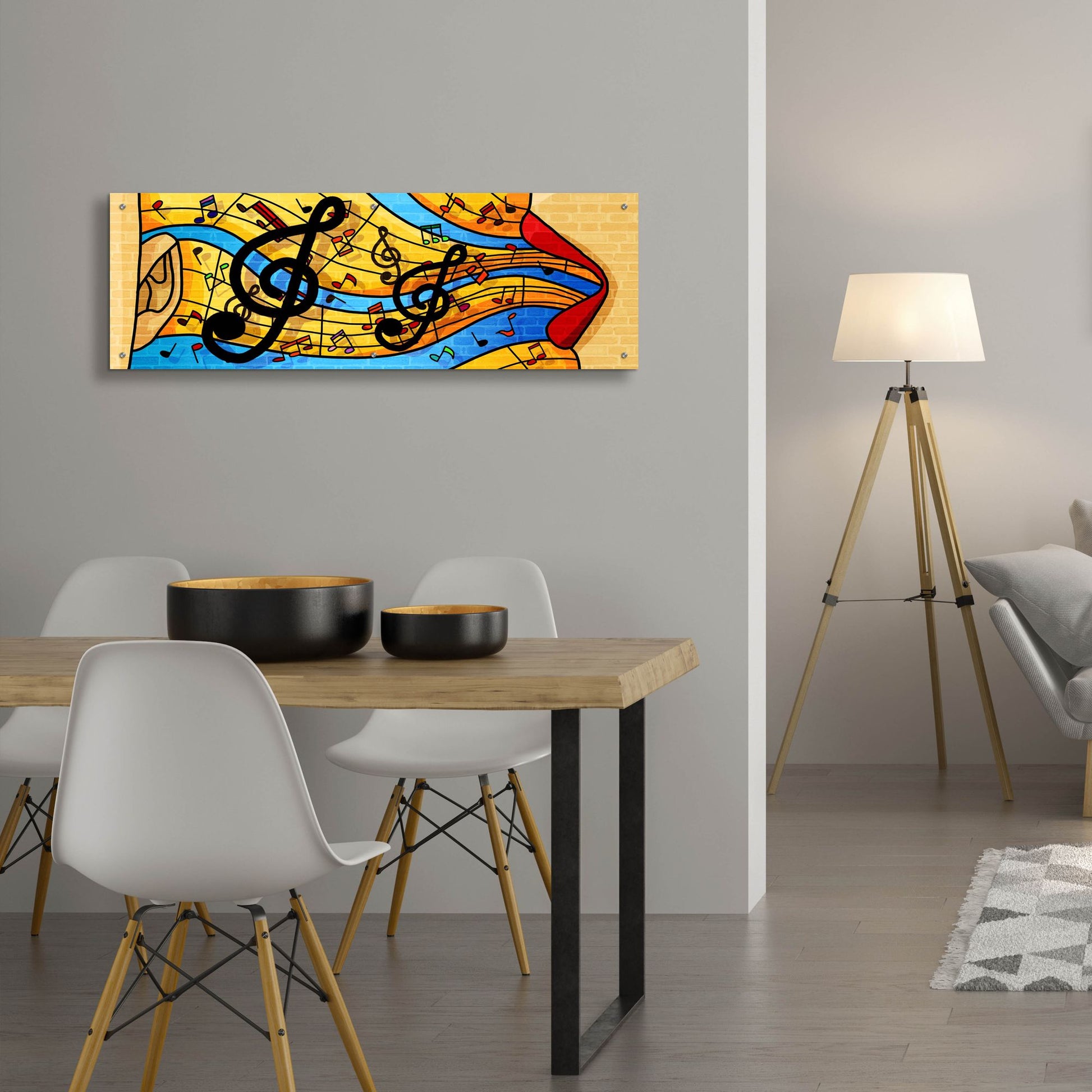 Epic Art 'Jazzy Ways' by Epic Portfolio, Acrylic Glass Wall Art,48x16