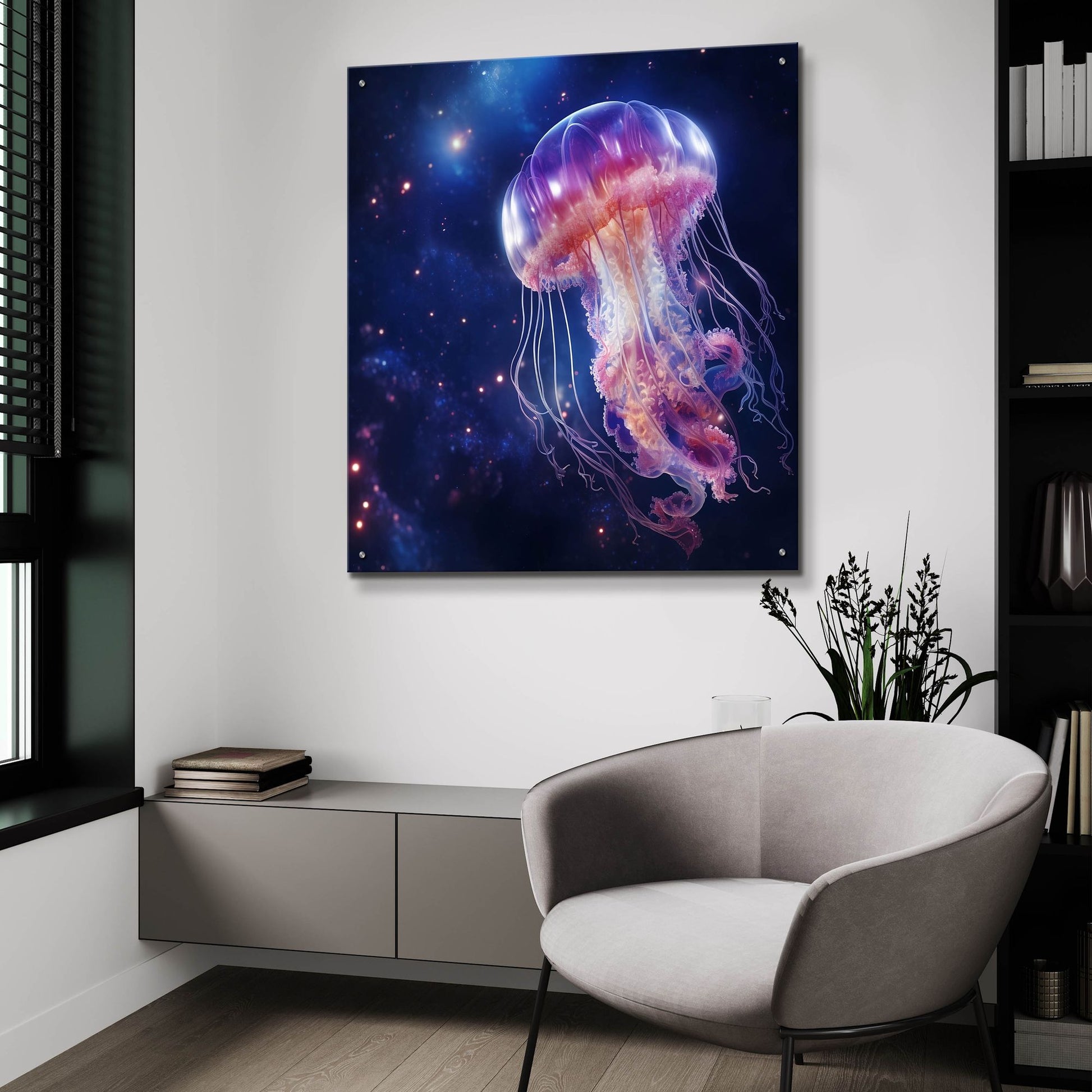 Epic Art 'Jelly Fish Giant' by Epic Portfolio, Acrylic Glass Wall Art,36x36