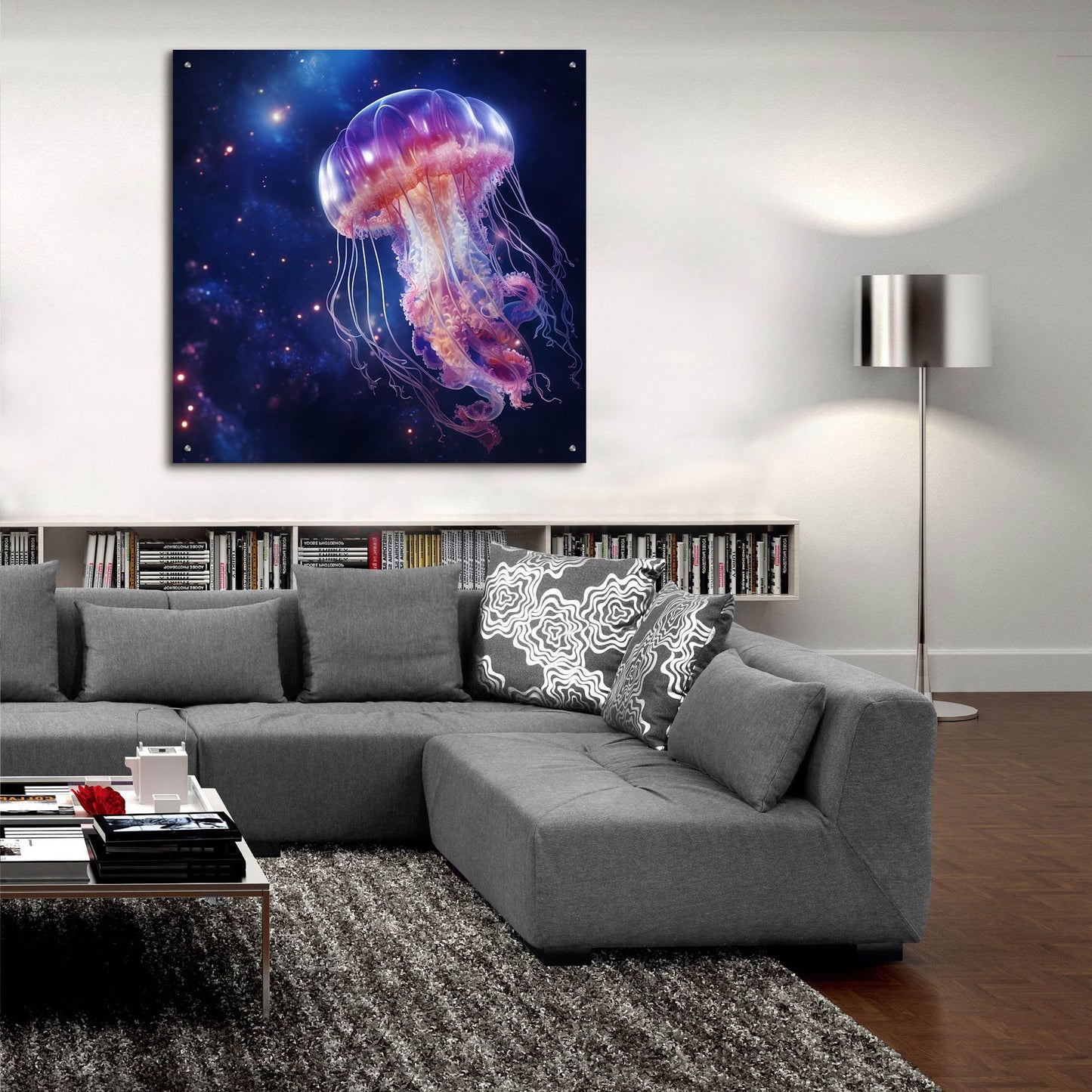 Epic Art 'Jelly Fish Giant' by Epic Portfolio, Acrylic Glass Wall Art,36x36