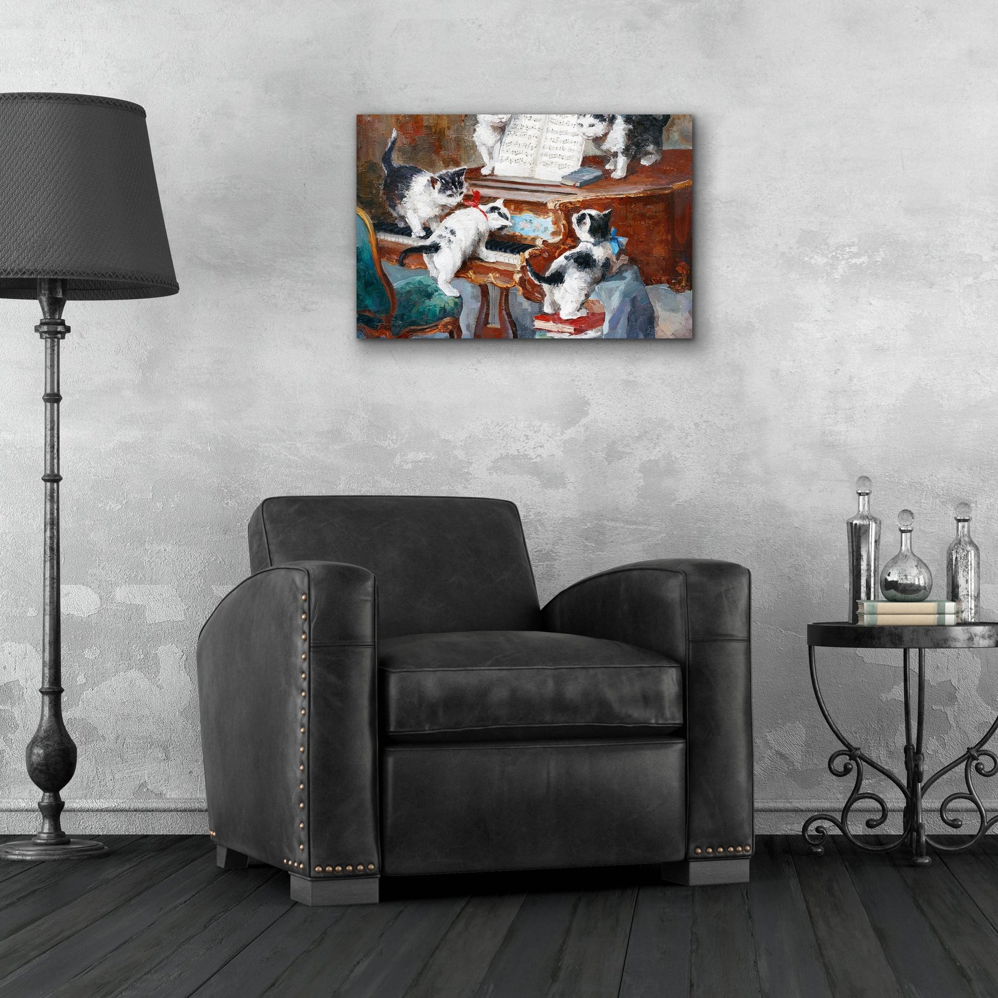 Epic Art 'Kittens Playing Piano' by Epic Portfolio, Acrylic Glass Wall Art,24x16