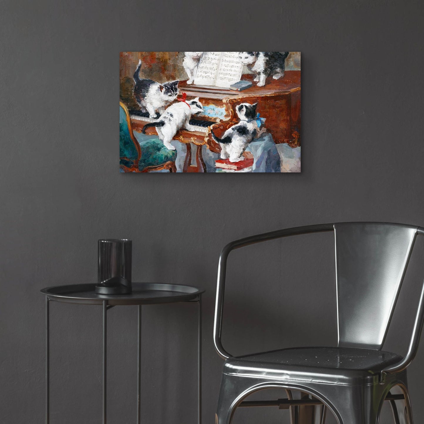 Epic Art 'Kittens Playing Piano' by Epic Portfolio, Acrylic Glass Wall Art,24x16