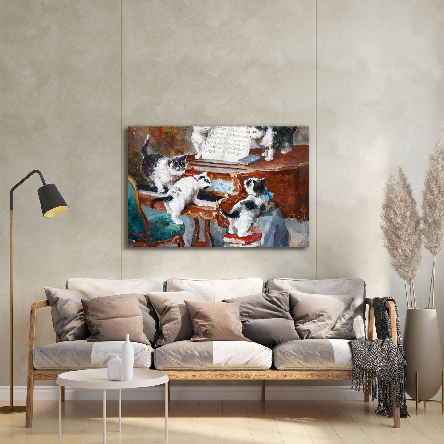 Epic Art 'Kittens Playing Piano' by Epic Portfolio, Acrylic Glass Wall Art,36x24