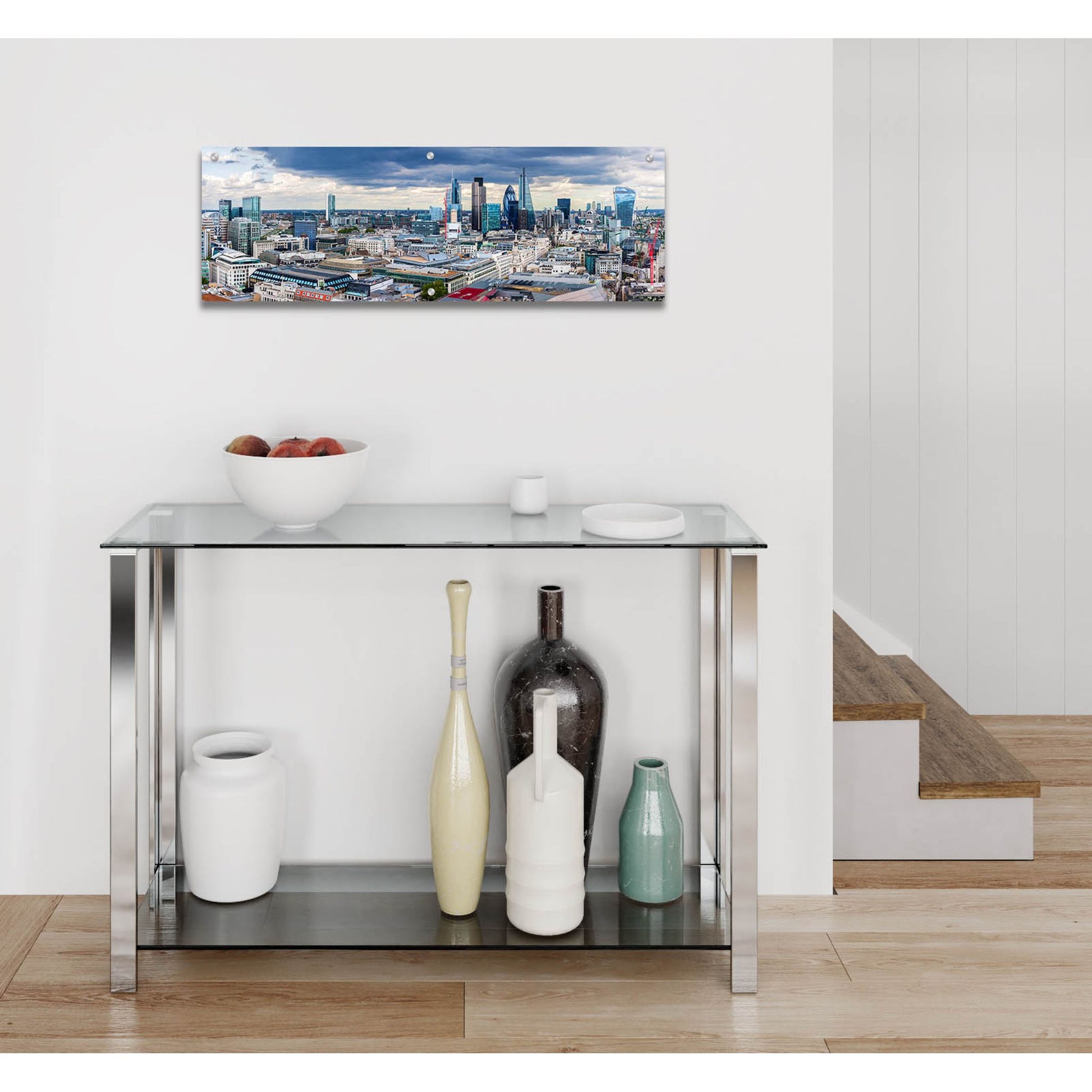 Epic Art 'London Panorama' by Epic Portfolio, Acrylic Glass Wall Art,36x12