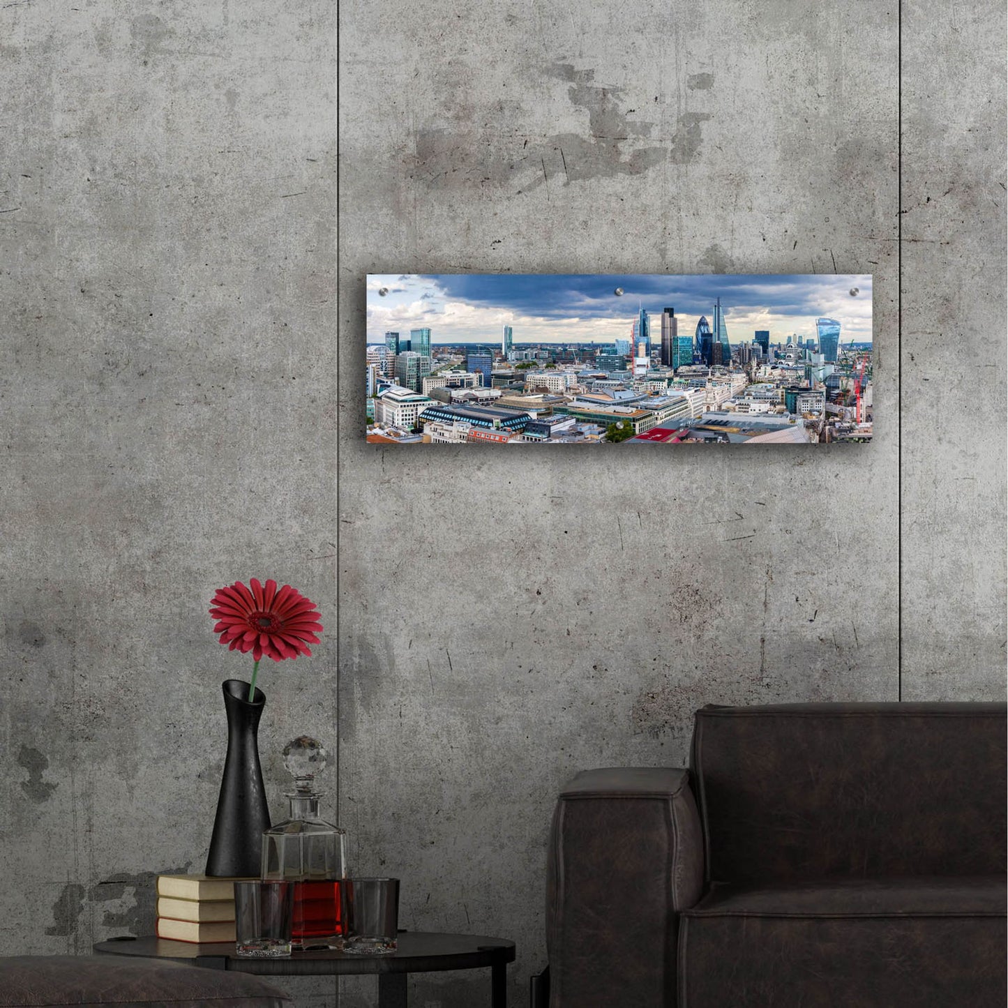 Epic Art 'London Panorama' by Epic Portfolio, Acrylic Glass Wall Art,36x12