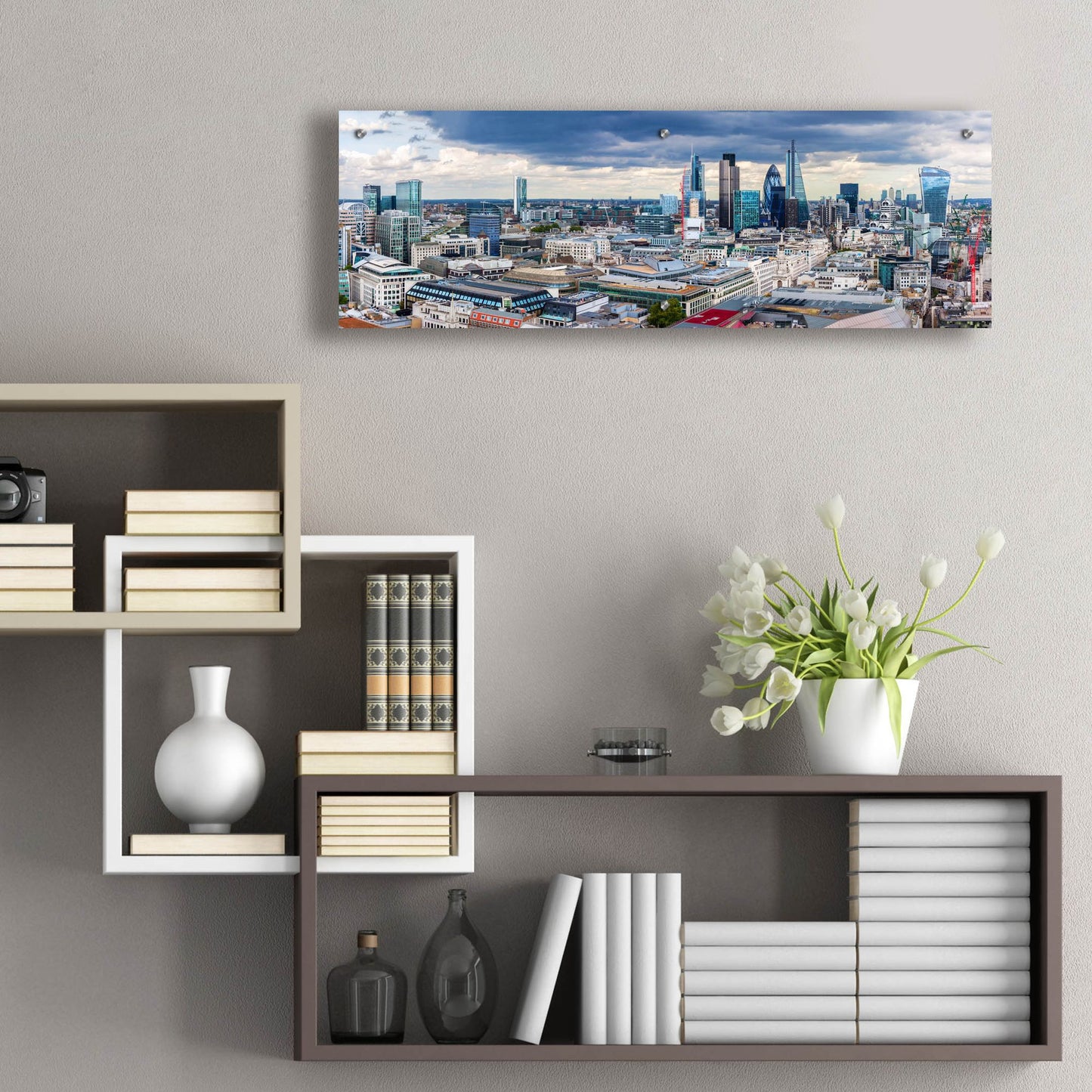 Epic Art 'London Panorama' by Epic Portfolio, Acrylic Glass Wall Art,36x12