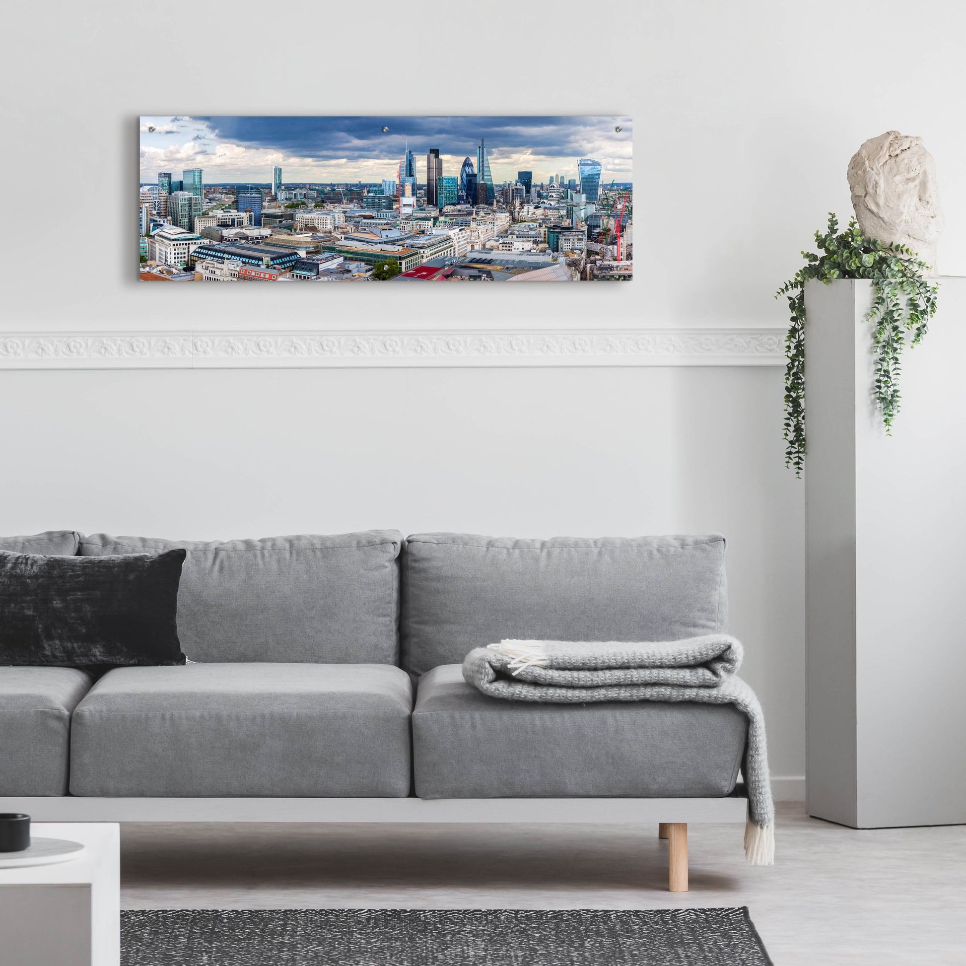 Epic Art 'London Panorama' by Epic Portfolio, Acrylic Glass Wall Art,48x16