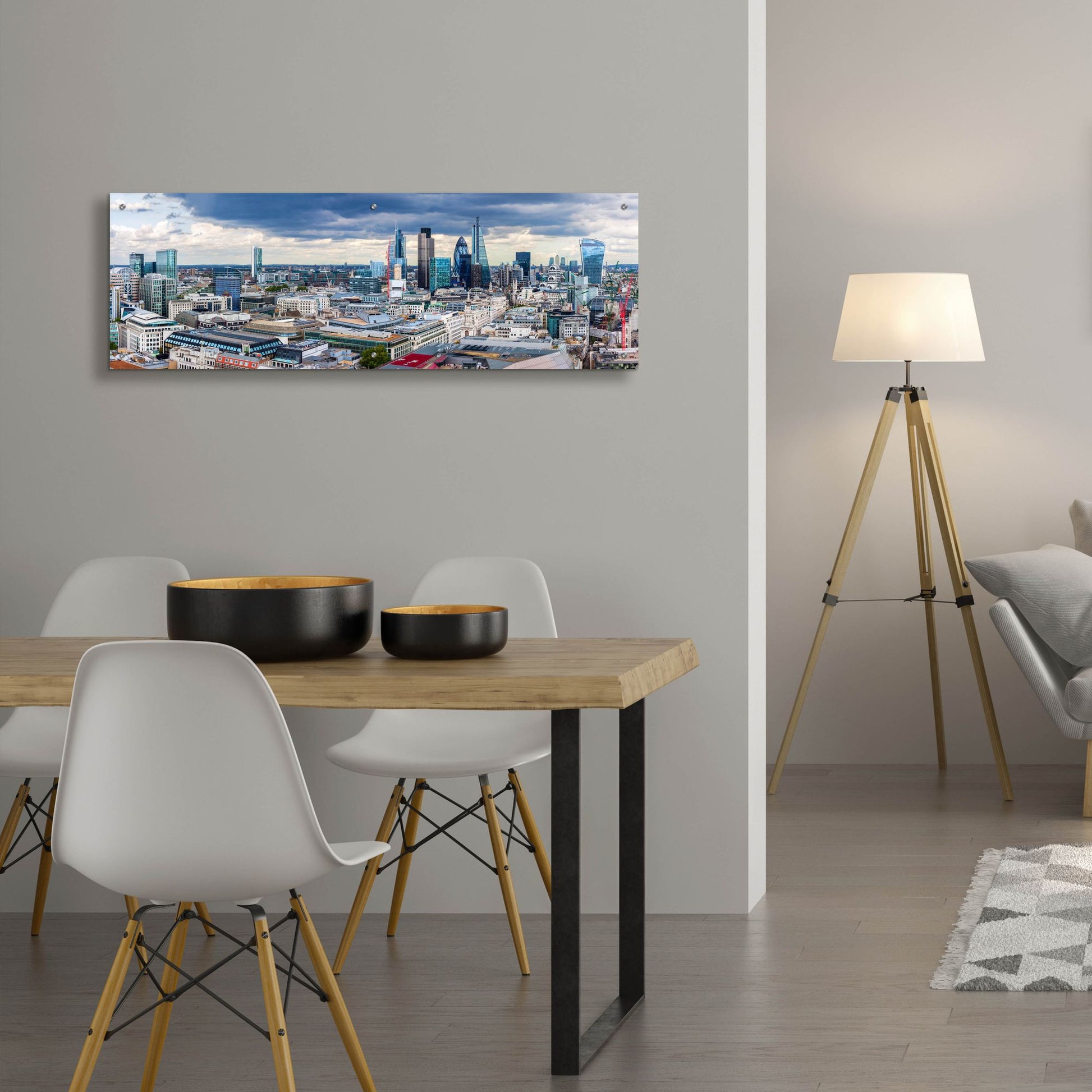 Epic Art 'London Panorama' by Epic Portfolio, Acrylic Glass Wall Art,48x16