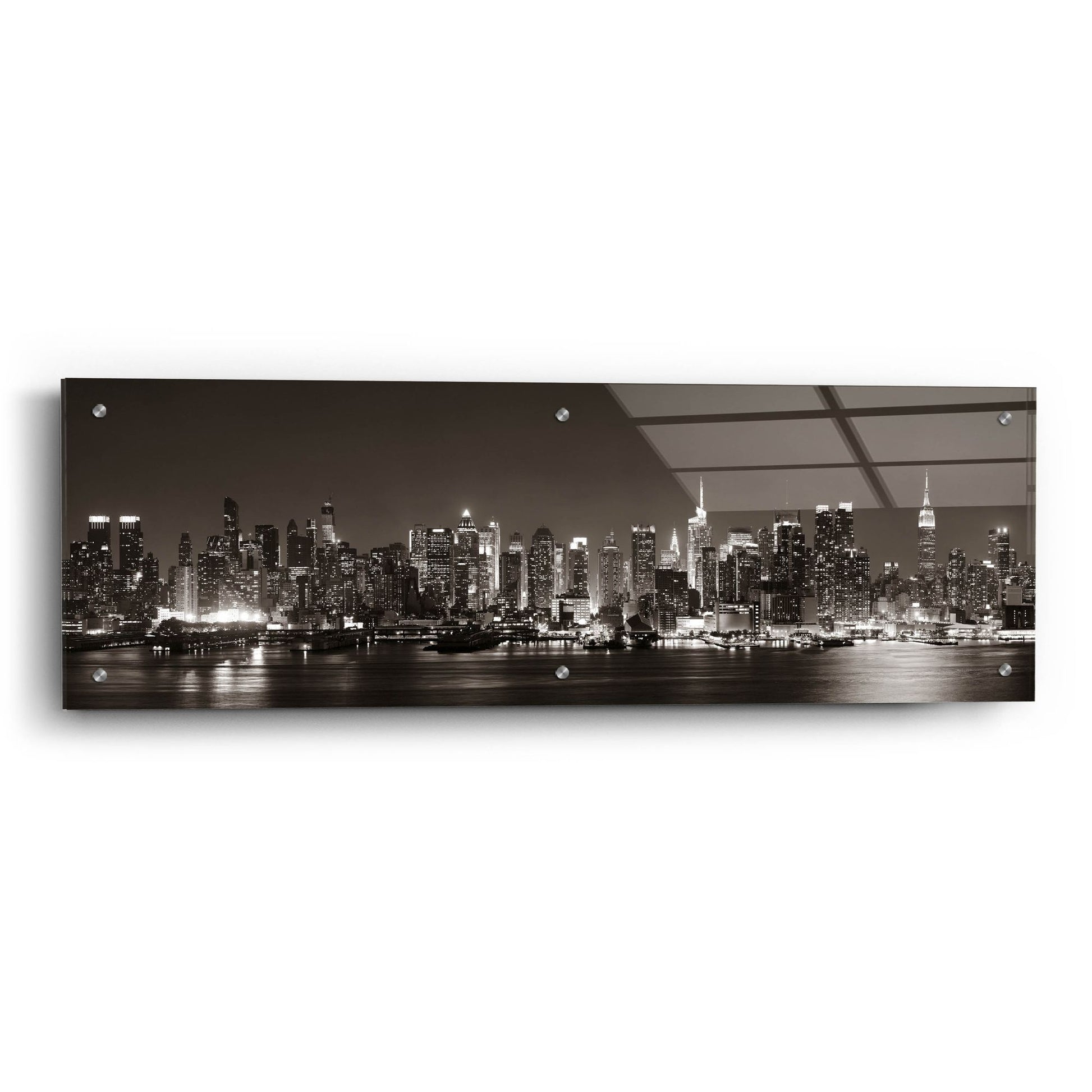 Epic Art 'Midtown Manhattan Skyline' by Epic Portfolio, Acrylic Glass Wall Art,36x12