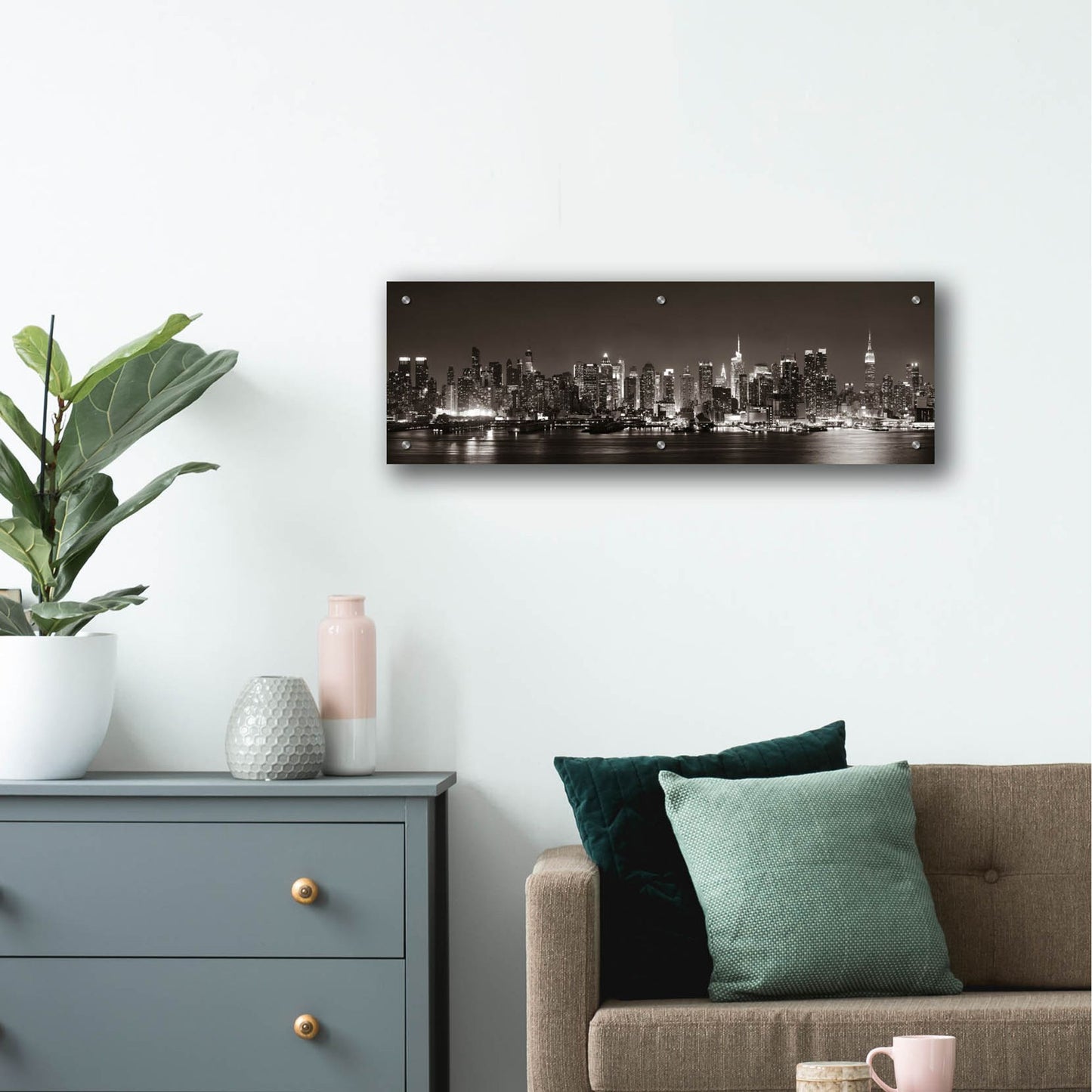 Epic Art 'Midtown Manhattan Skyline' by Epic Portfolio, Acrylic Glass Wall Art,36x12