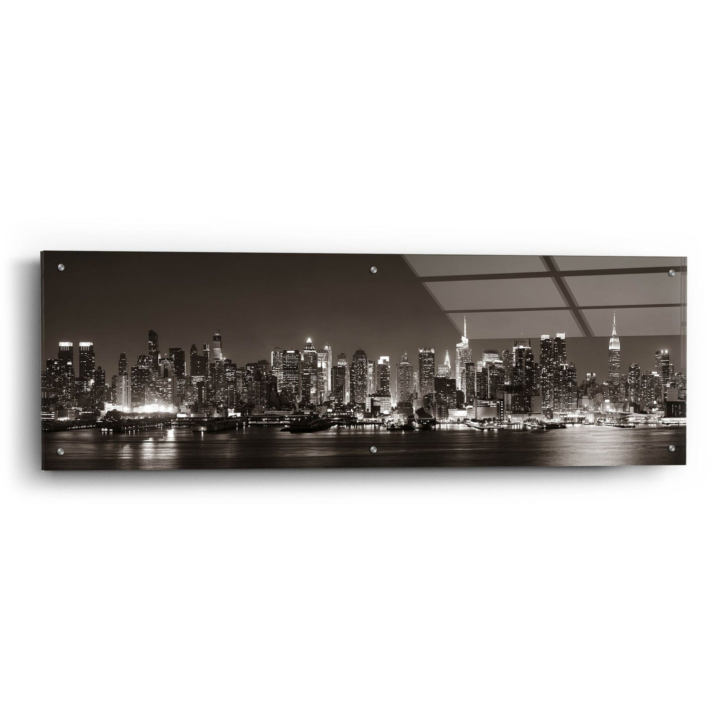 Epic Art 'Midtown Manhattan Skyline' by Epic Portfolio, Acrylic Glass Wall Art,48x16