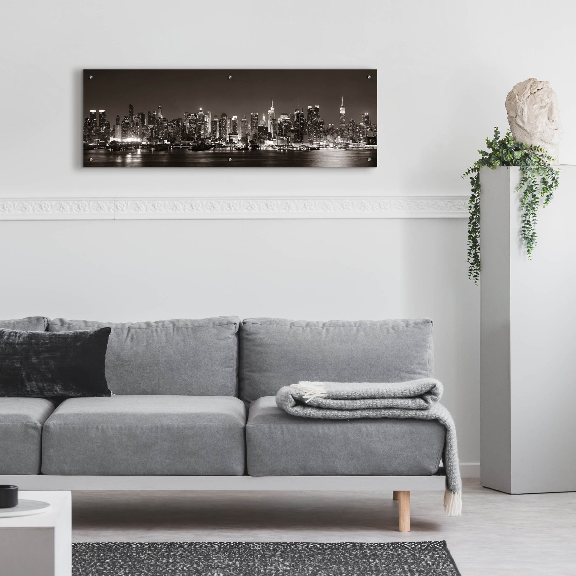 Epic Art 'Midtown Manhattan Skyline' by Epic Portfolio, Acrylic Glass Wall Art,48x16