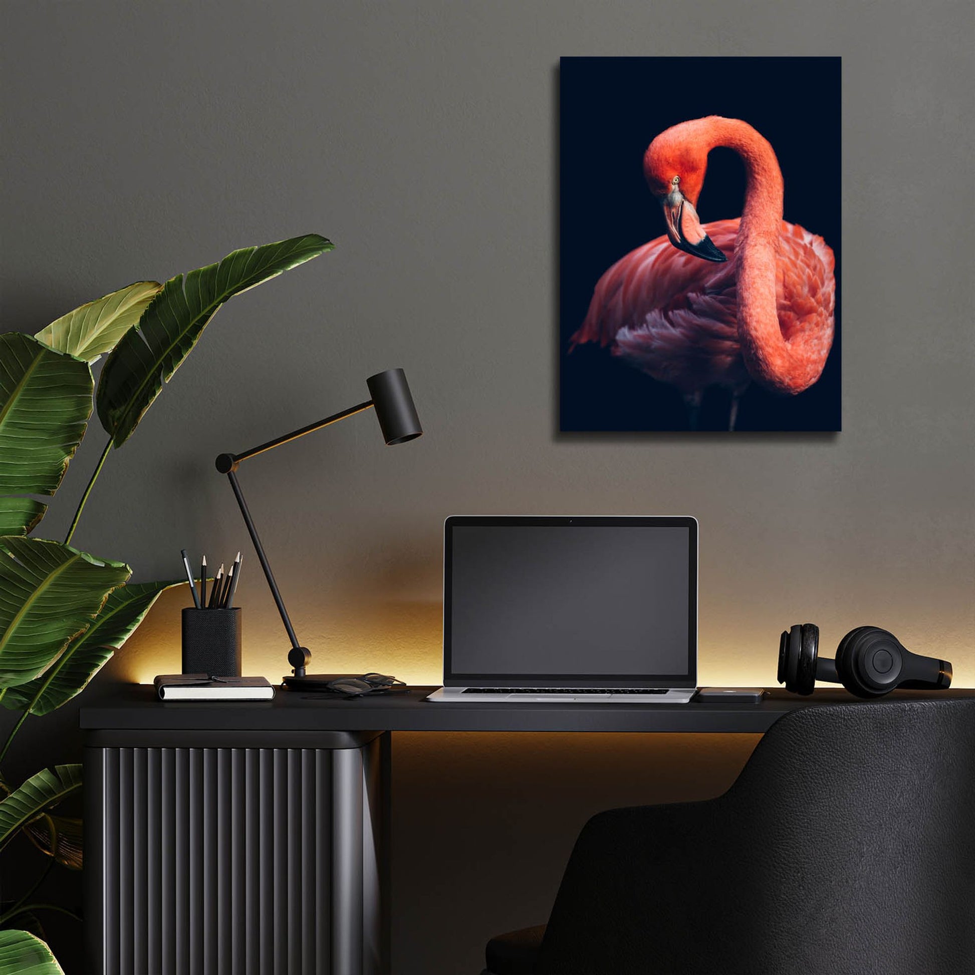 Epic Art 'Pink Flamingo' by Epic Portfolio, Acrylic Glass Wall Art,12x16