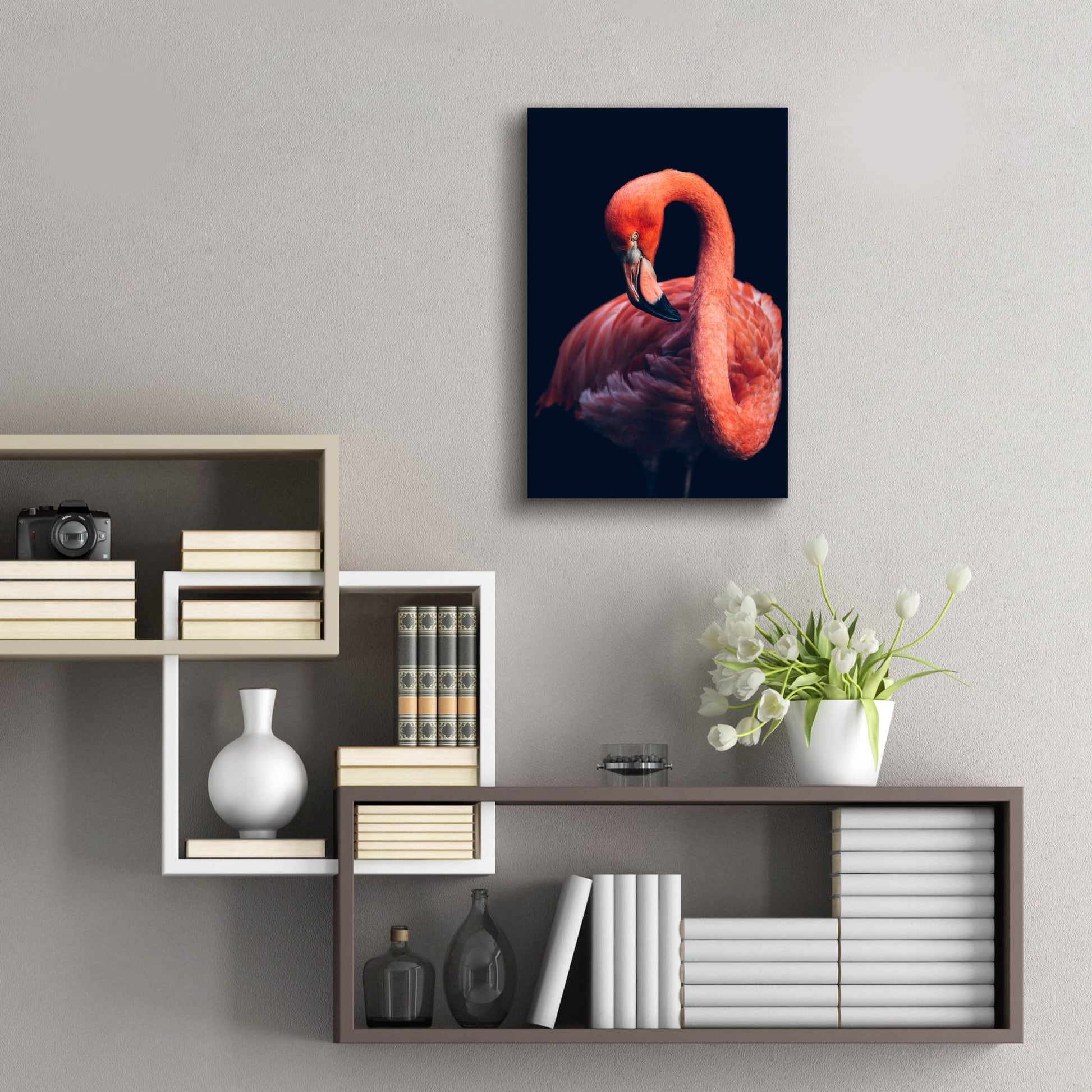 Epic Art 'Pink Flamingo' by Epic Portfolio, Acrylic Glass Wall Art,16x24