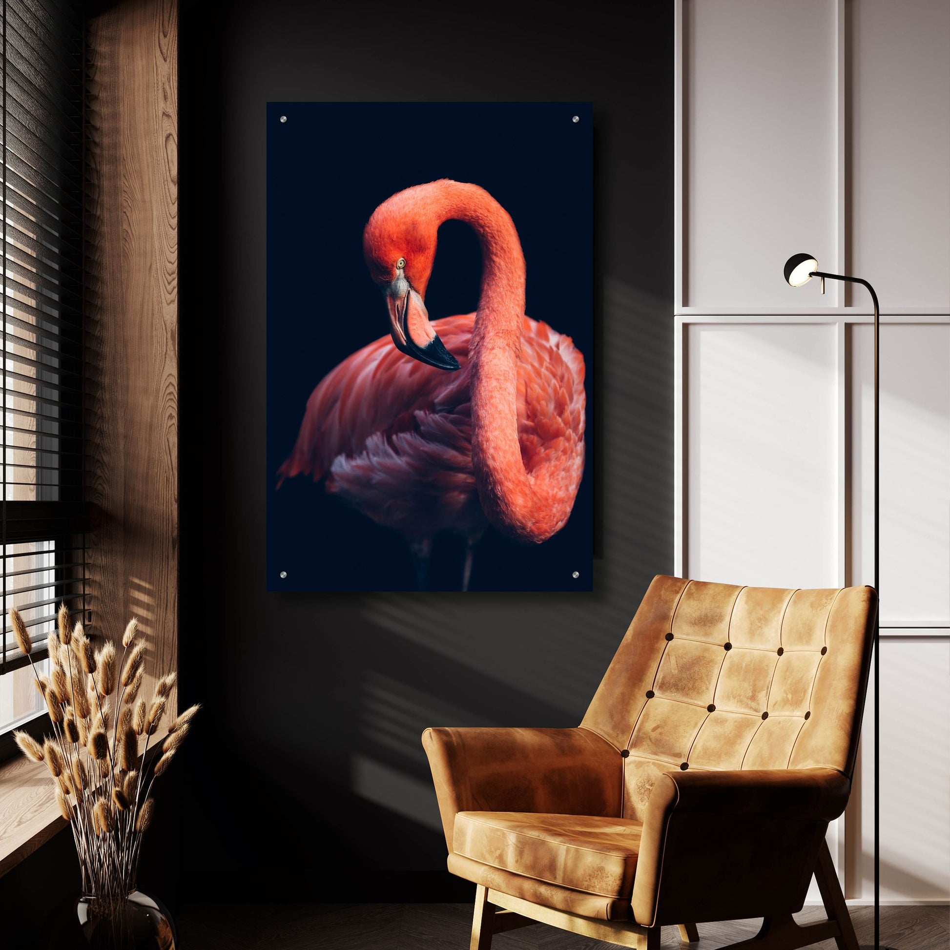 Epic Art 'Pink Flamingo' by Epic Portfolio, Acrylic Glass Wall Art,24x36