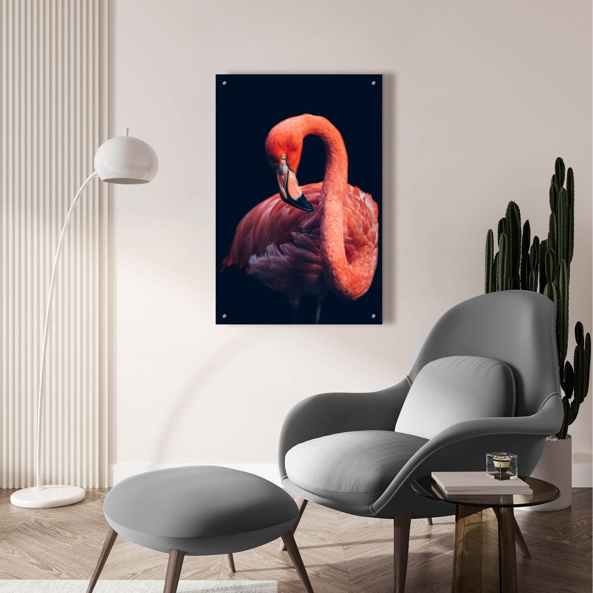 Epic Art 'Pink Flamingo' by Epic Portfolio, Acrylic Glass Wall Art,24x36