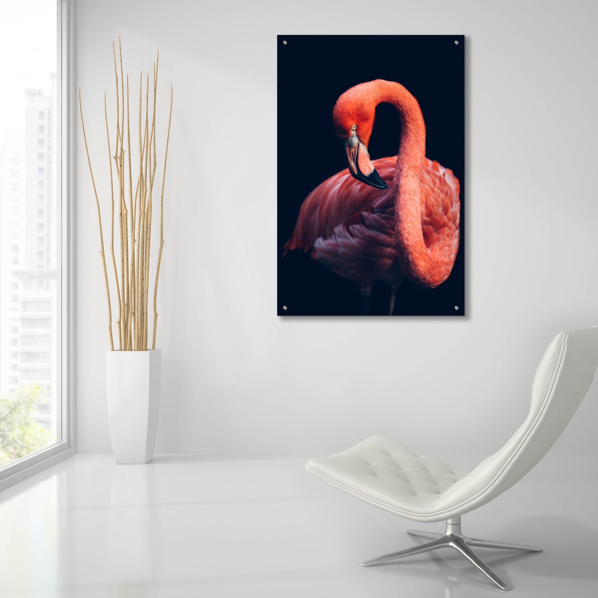 Epic Art 'Pink Flamingo' by Epic Portfolio, Acrylic Glass Wall Art,24x36