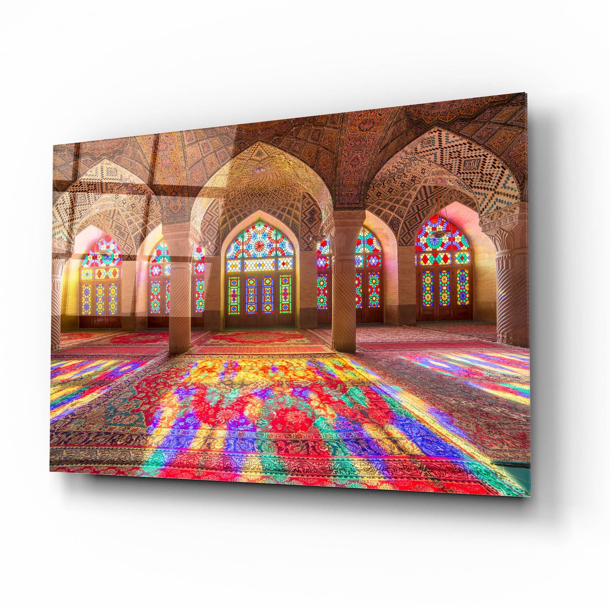 Epic Art 'Pink Mosque of Shiraz Iran' by Epic Portfolio, Acrylic Glass Wall Art,16x12