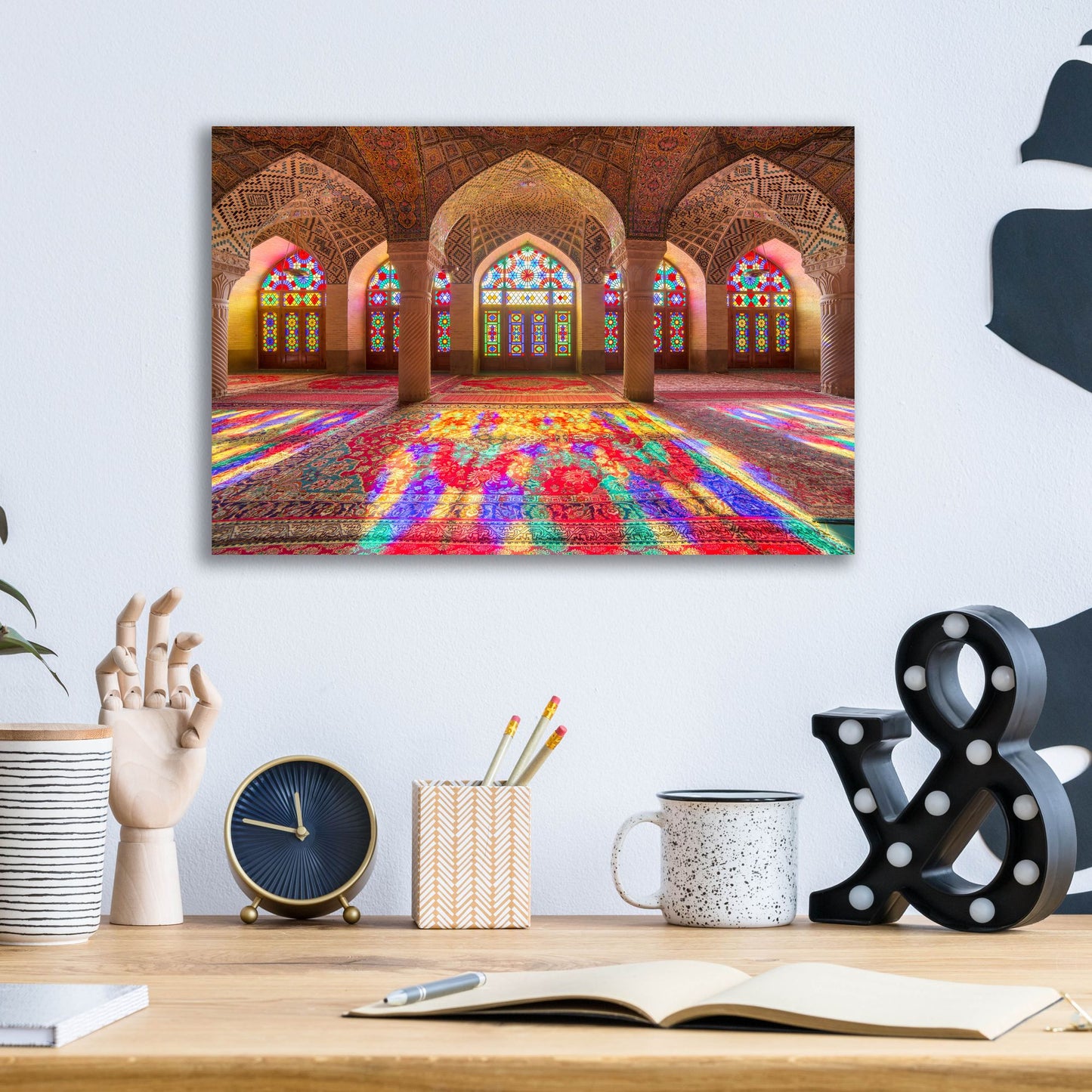 Epic Art 'Pink Mosque of Shiraz Iran' by Epic Portfolio, Acrylic Glass Wall Art,16x12