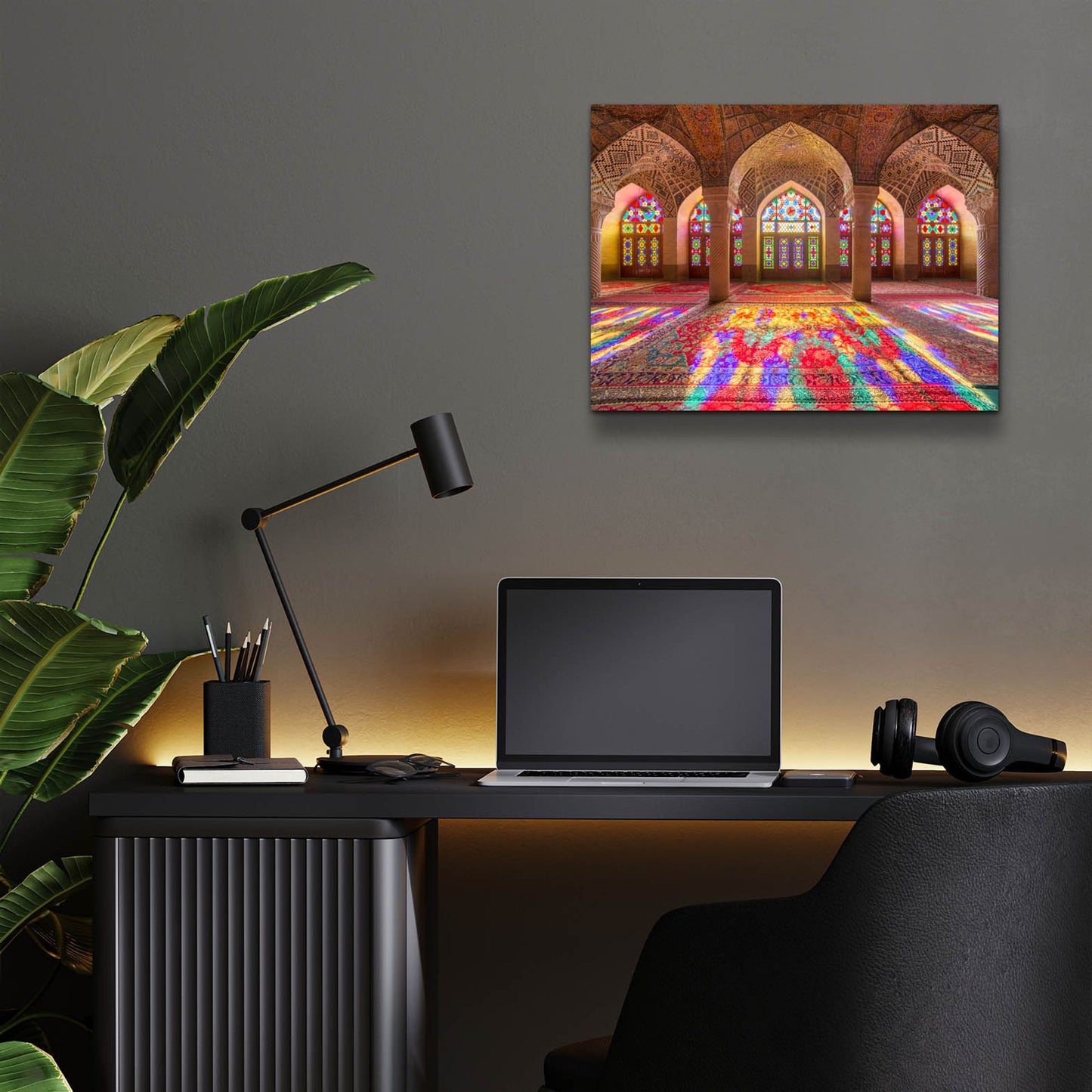 Epic Art 'Pink Mosque of Shiraz Iran' by Epic Portfolio, Acrylic Glass Wall Art,16x12