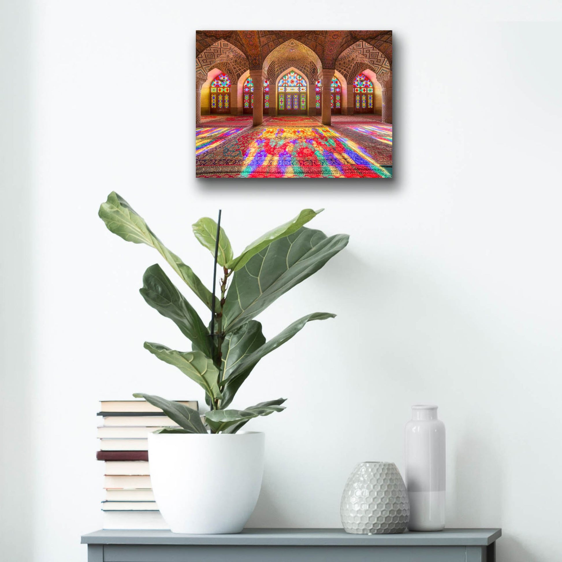 Epic Art 'Pink Mosque of Shiraz Iran' by Epic Portfolio, Acrylic Glass Wall Art,16x12