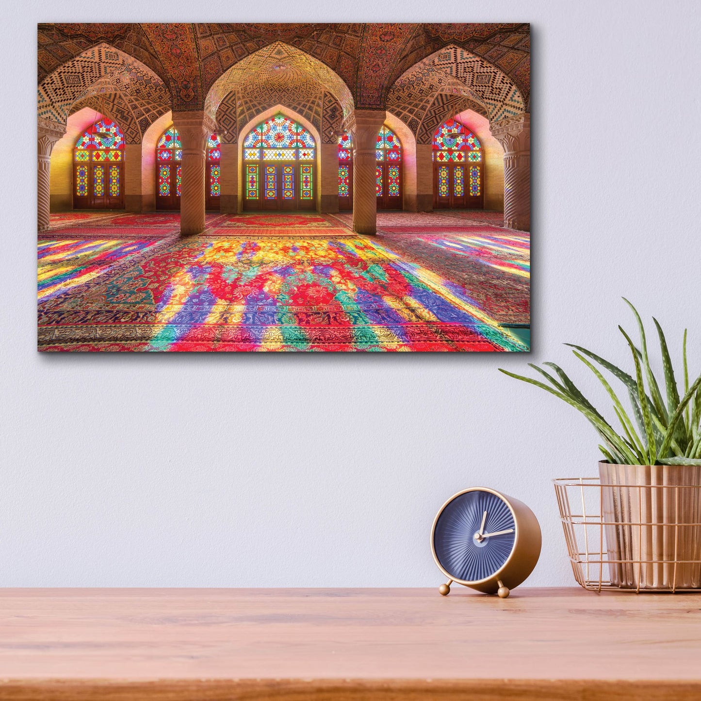 Epic Art 'Pink Mosque of Shiraz Iran' by Epic Portfolio, Acrylic Glass Wall Art,16x12