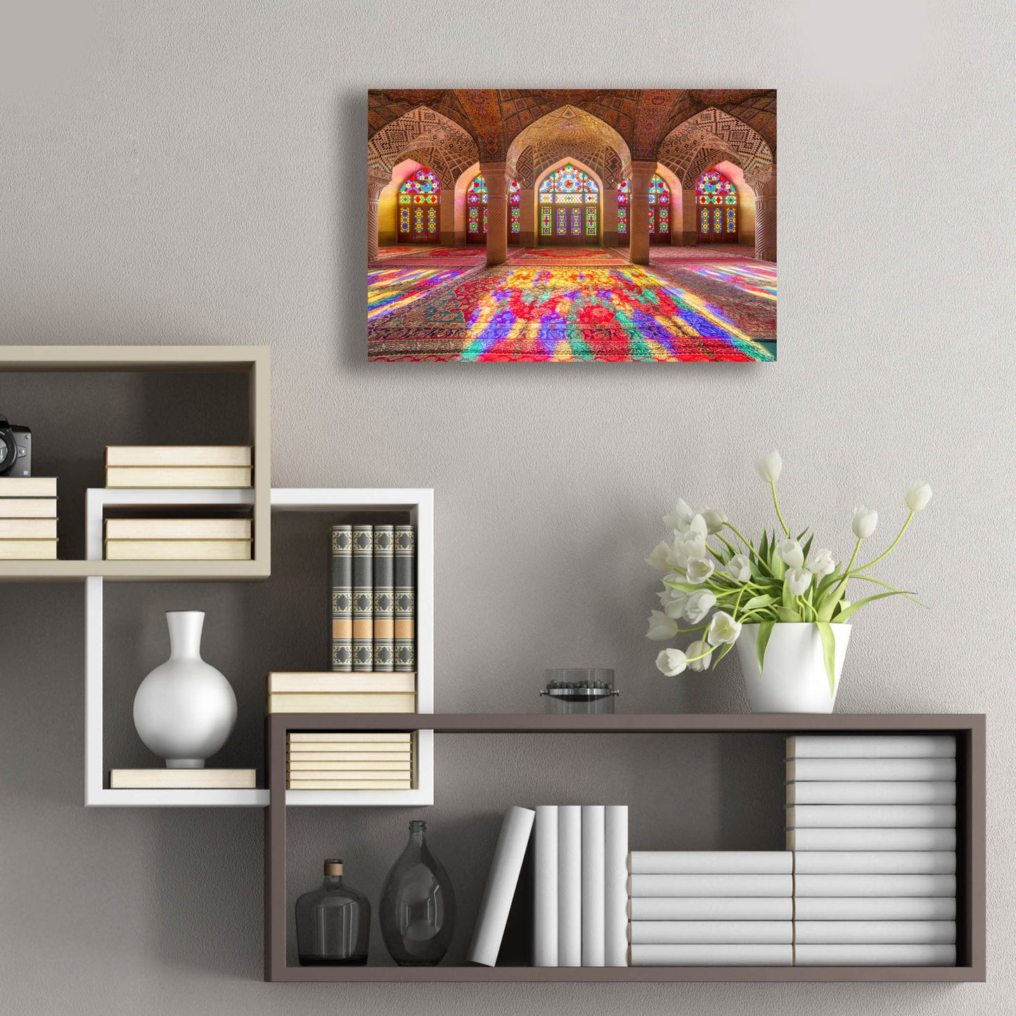 Epic Art 'Pink Mosque of Shiraz Iran' by Epic Portfolio, Acrylic Glass Wall Art,24x16