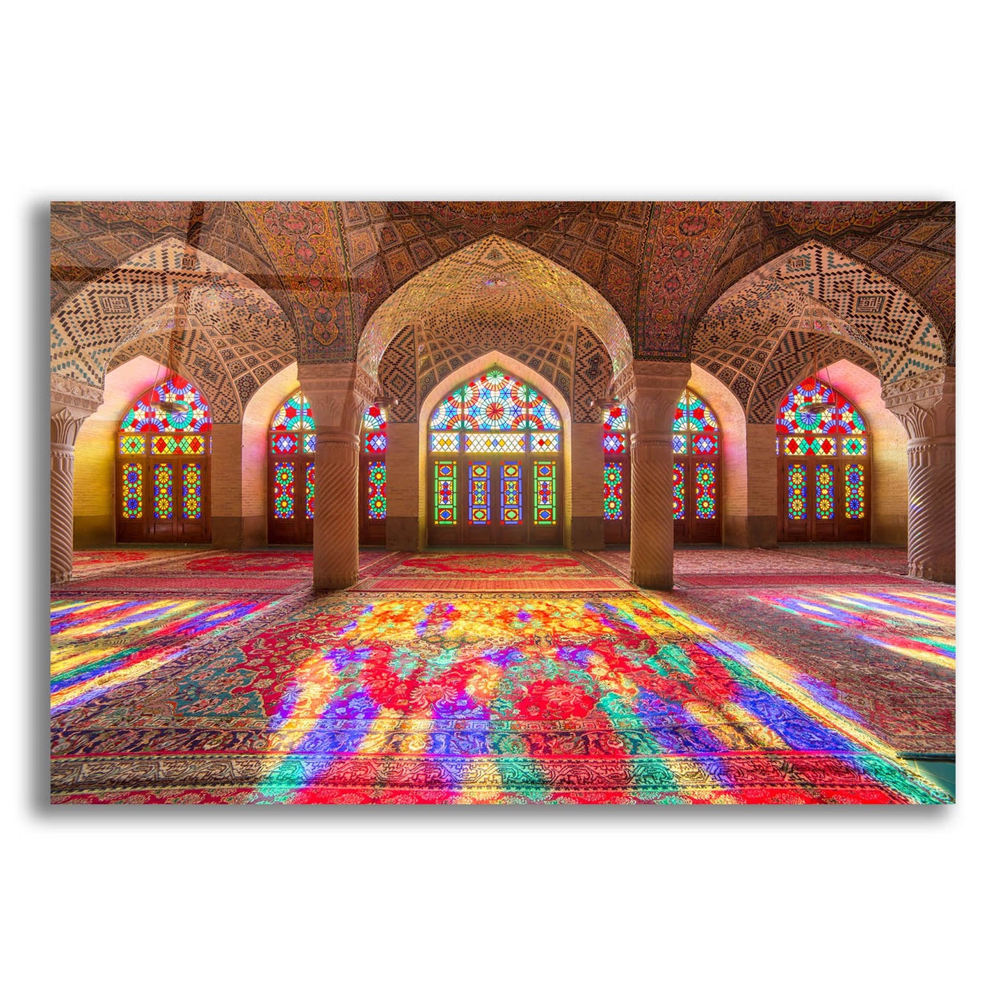 Epic Art 'Pink Mosque of Shiraz Iran' by Epic Portfolio, Acrylic Glass Wall Art,24x16